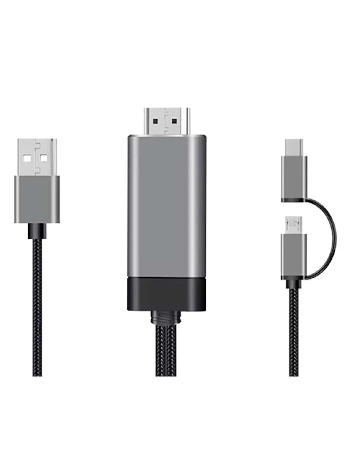 TypeC MicroUSB USB To HDMI Çevirici Dönüştürücü Görüntü Kablosu