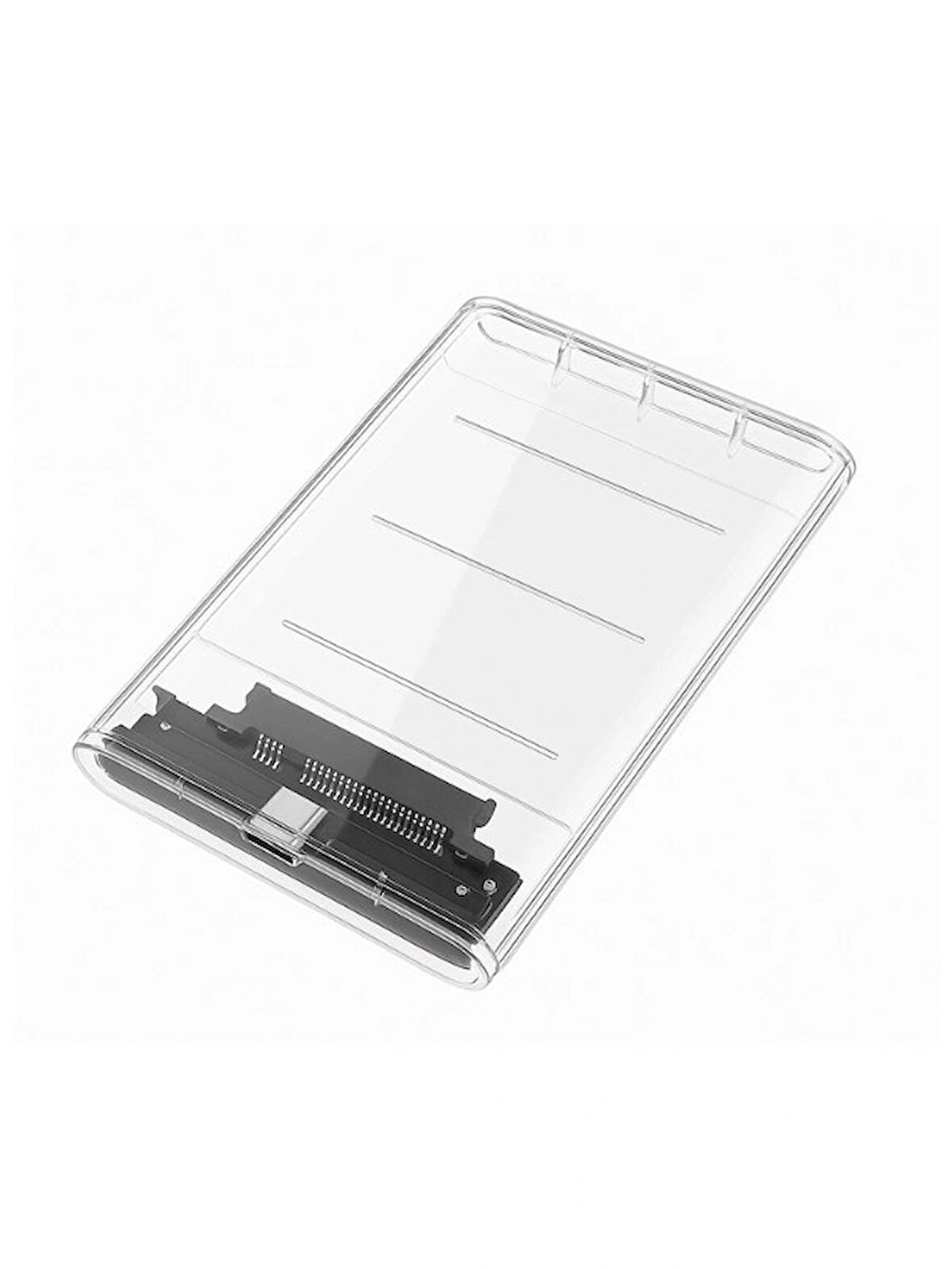 2.5 inç SATA HDD/SSD Harici Disk Kutusu, USB 3.0/3.1 Type-C, Şeffaf
