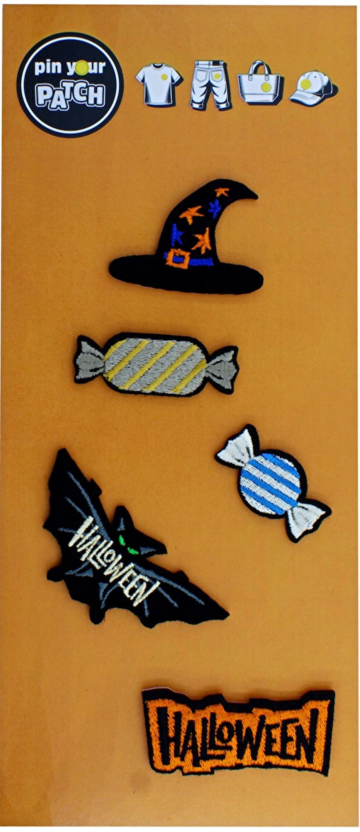 Halloween Patch Set Cadılar Bayramı Patch Yama Seti Set-01 Orange