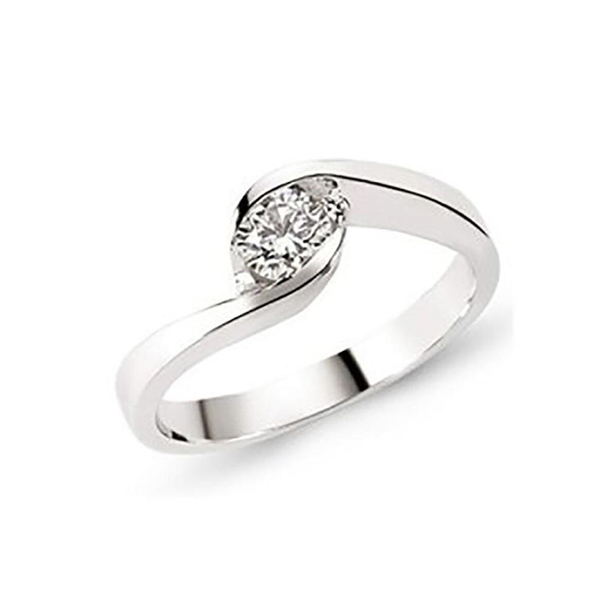 Bilezikhane Tektaş Pırlanta Yüzük 0,18 CT G-VS 3.60 Gram 18 Ayar Altın