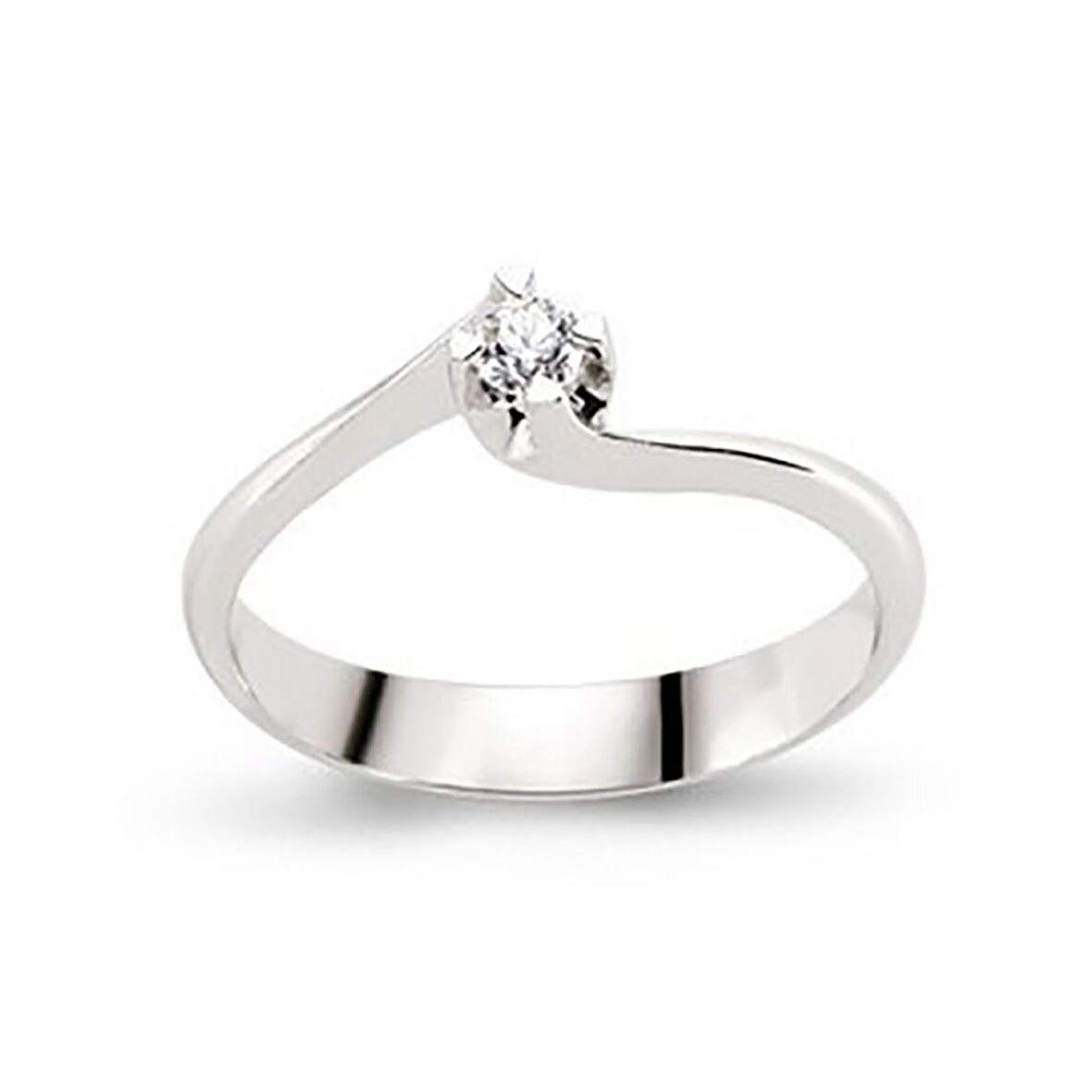 Bilezikhane Tektaş Pırlanta Yüzük 0.12 CT G-VS 2.70 Gram 18 Ayar Altın