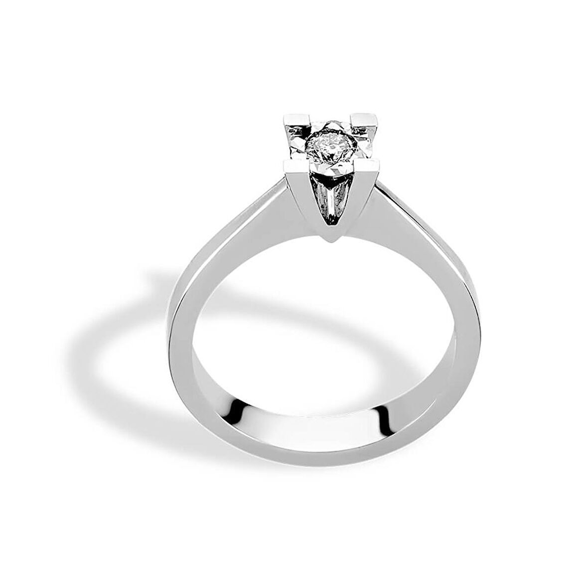 0.10 CT Görünümlü Pırlanta Tektaş Yüzük