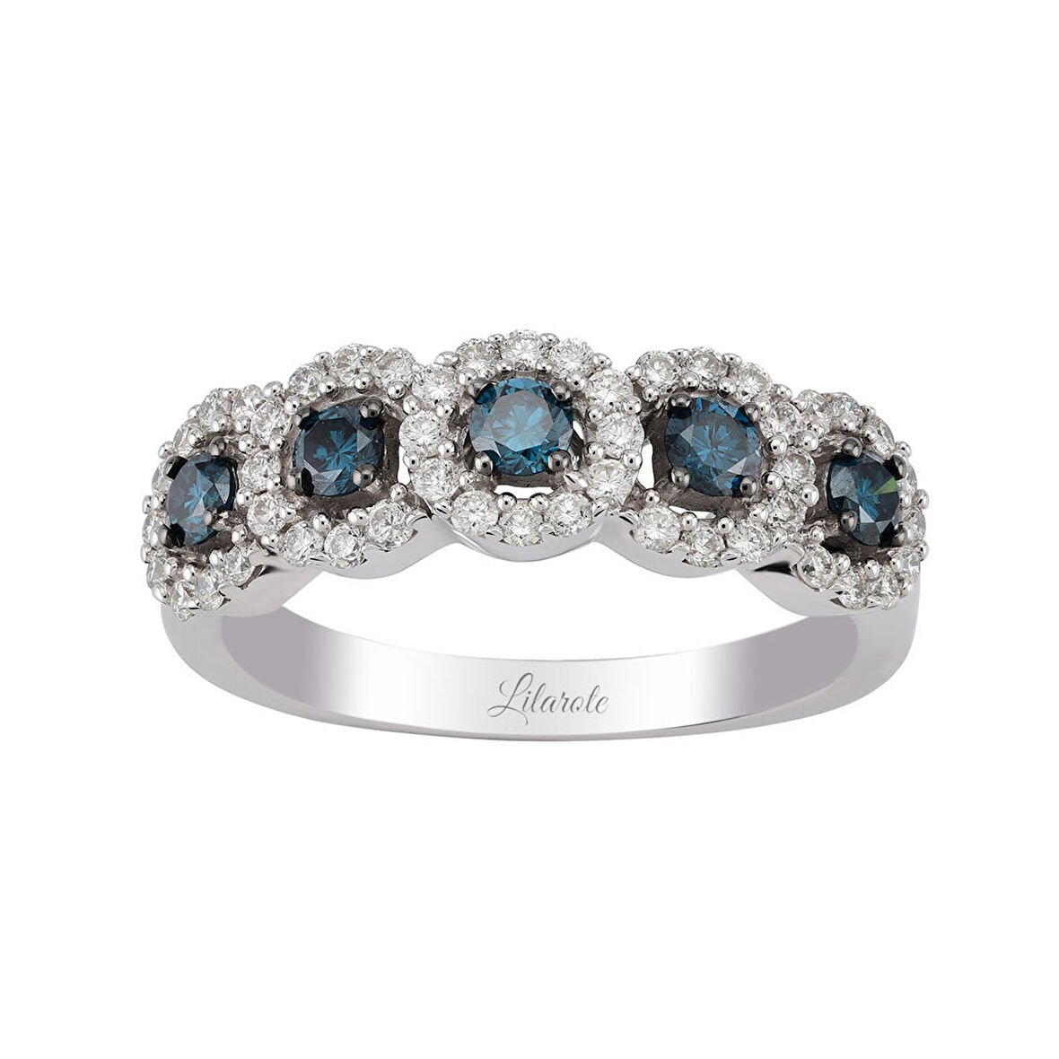 Mavi Pırlanta Beştaş Yüzük