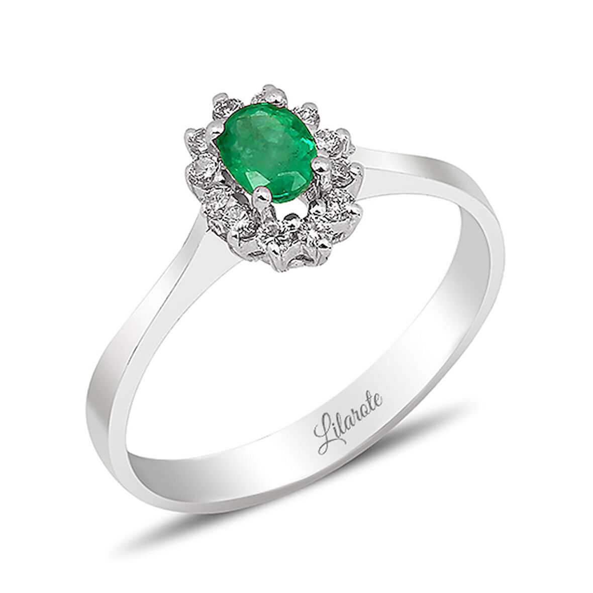 0.15 Ct Pırlantalı Zümrüt Yüzük