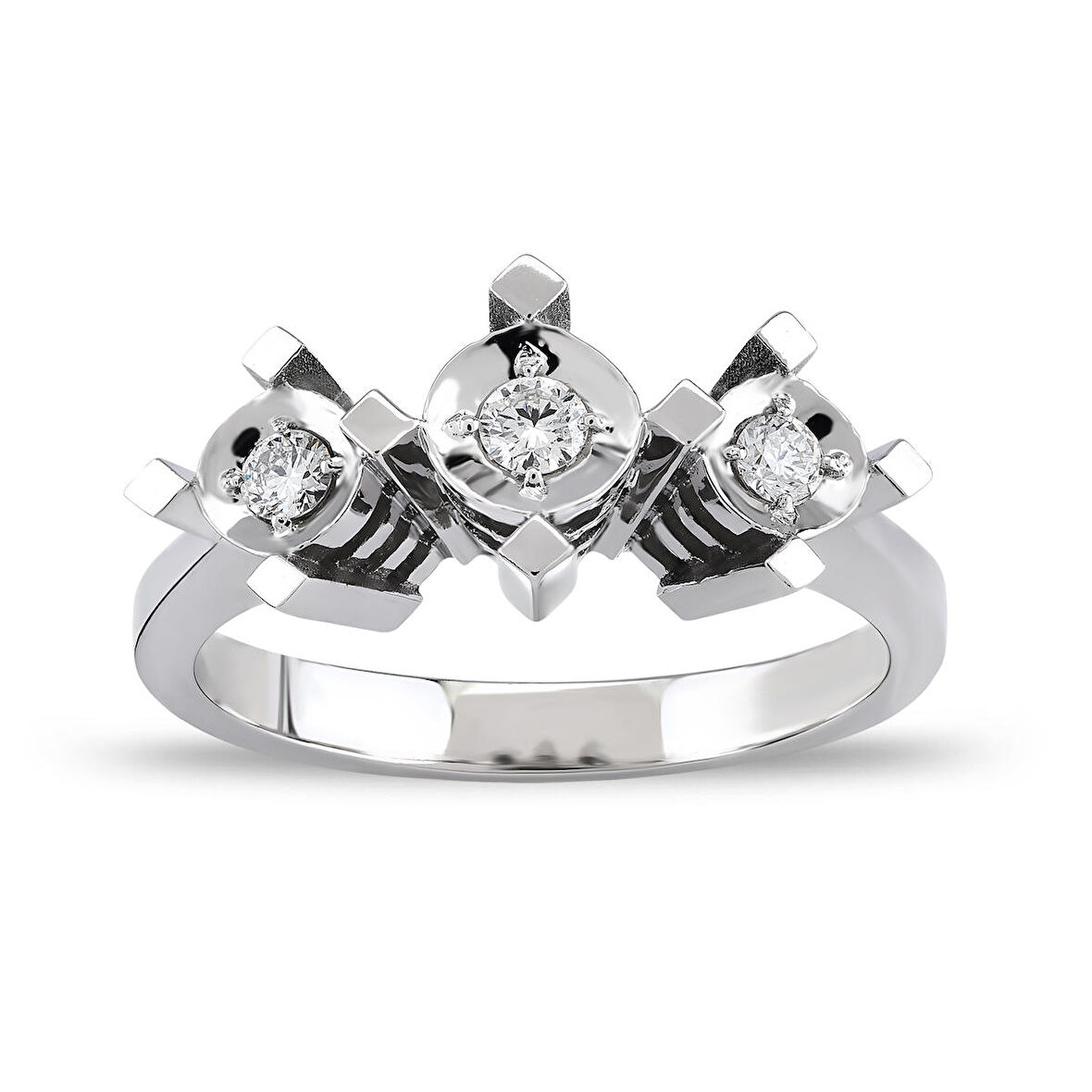 0.14 Ct Üç Taş Pırlanta Yüzük
