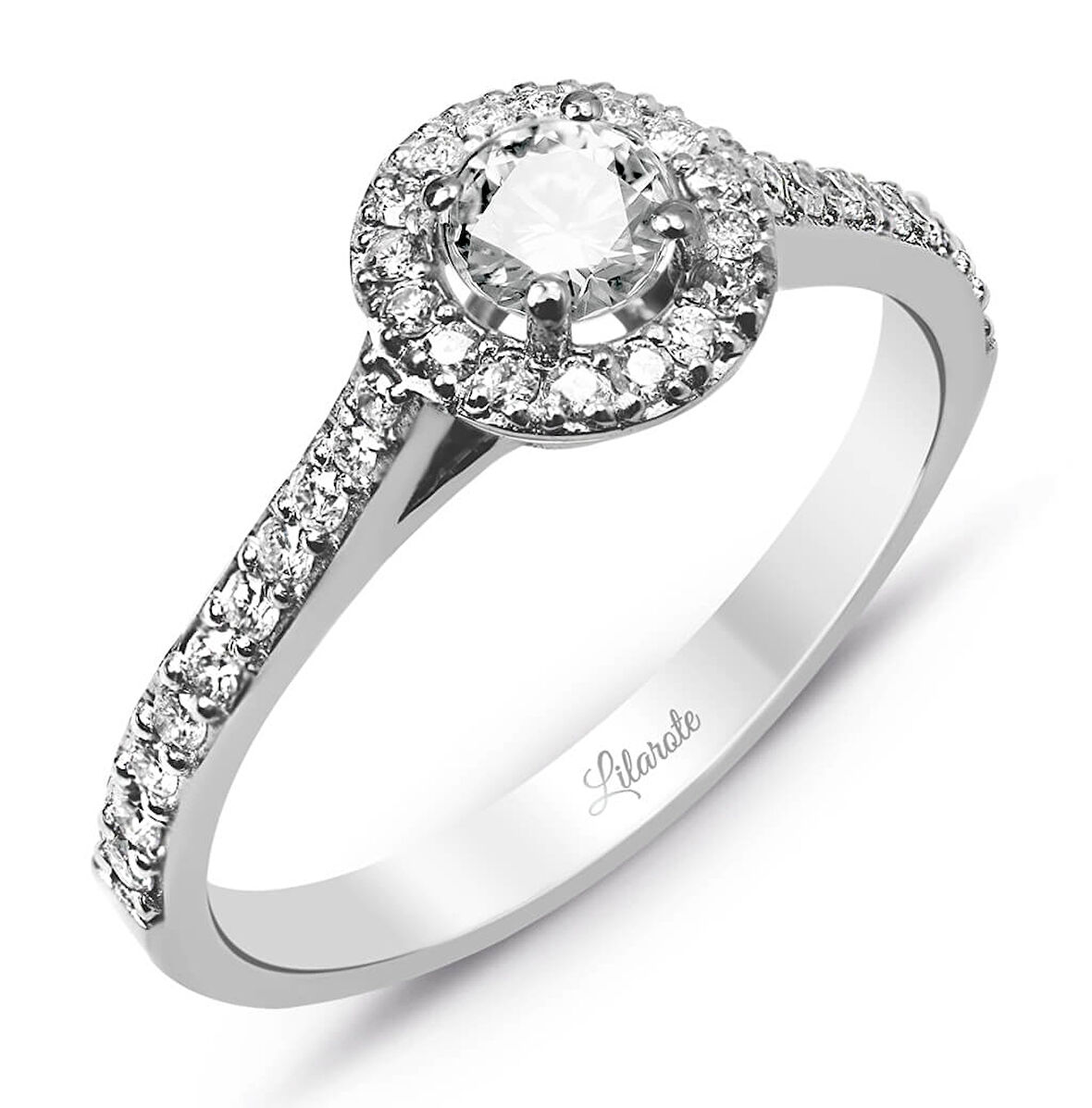 2 Karat Görünümlü Çok Taşlı Pırlanta Tektaş Yüzük