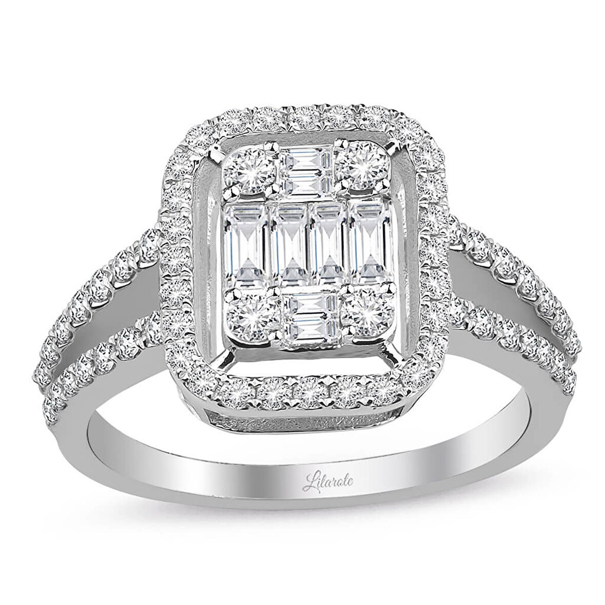 0.85 Ct Baget Pırlanta Modern Tasarım Yüzük