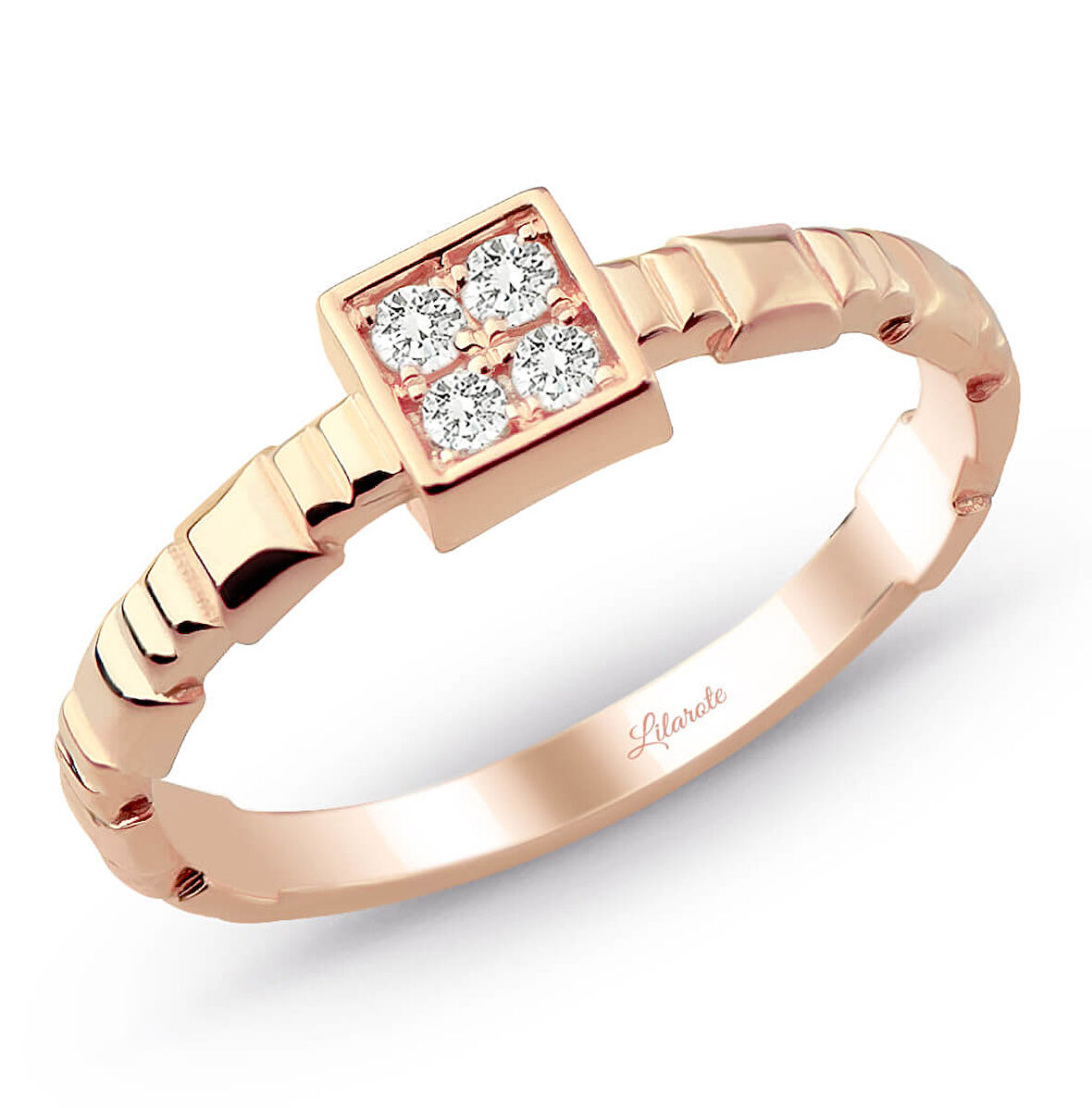 Kare Pırlanta Fantezi Yüzük