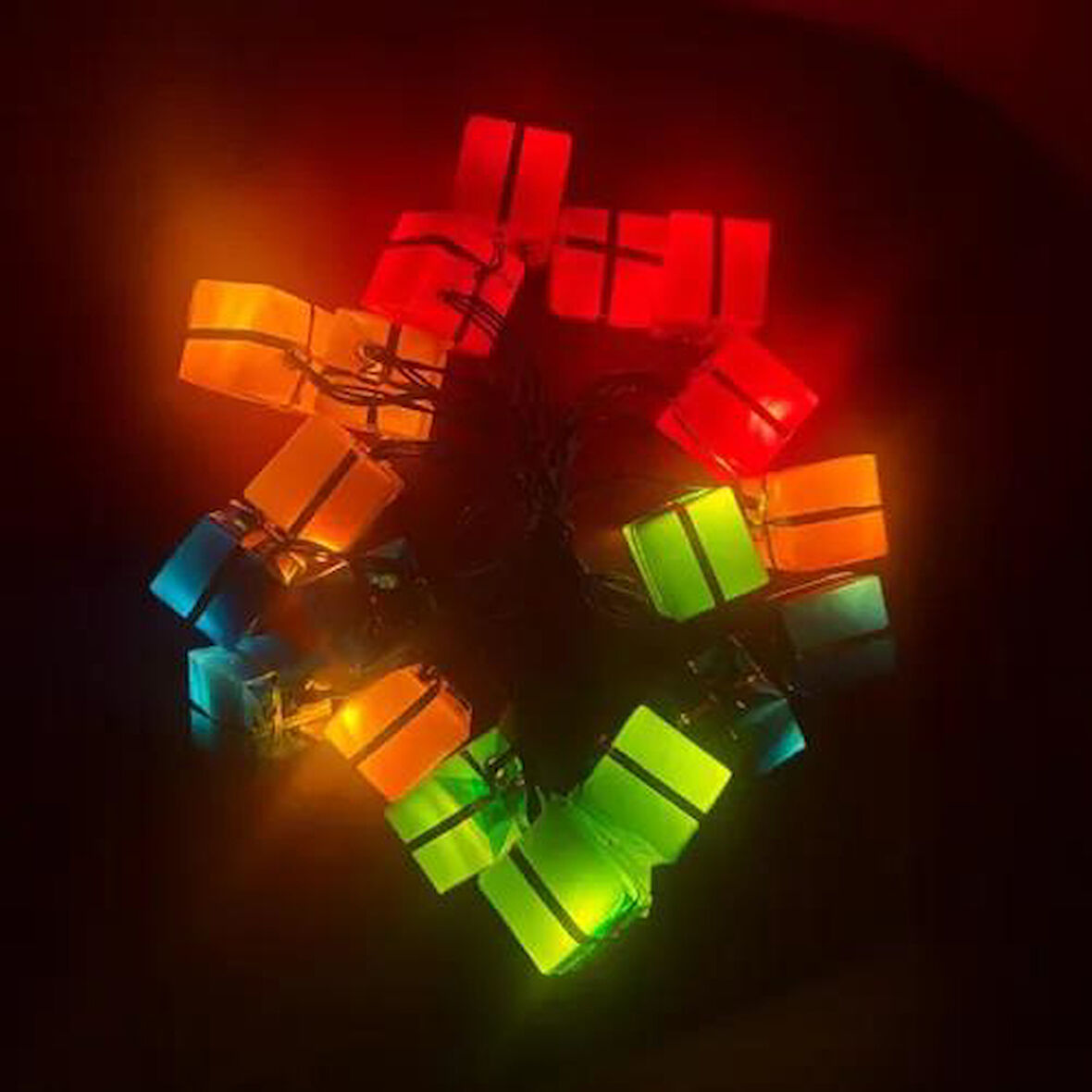 4m 20 LED Pilli Hediye Kutusu Figürlü Lamba