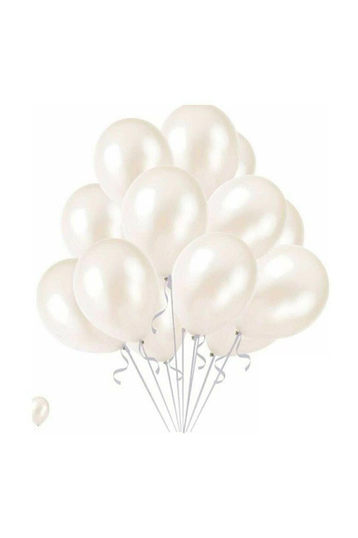 Metalik Beyaz Balon 20'li