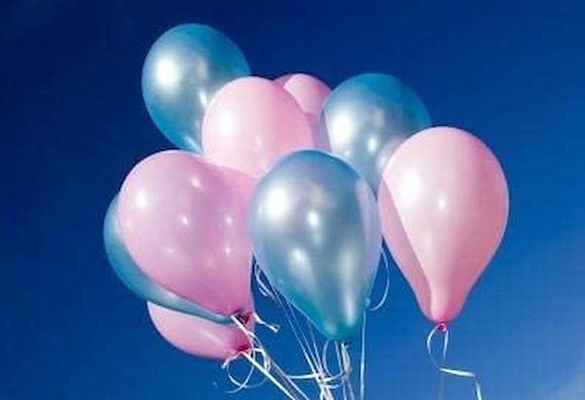 Metalik Mavi Pembe Balon 50 Adet