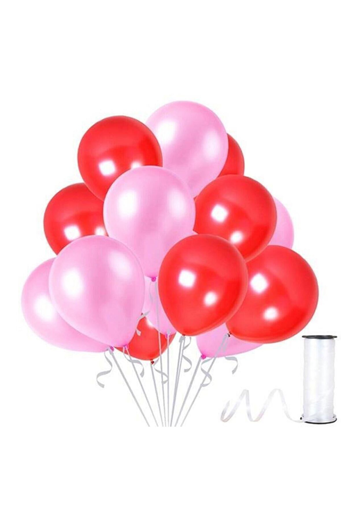 Kırmızı - Lila Metalik Balon 50 Adet