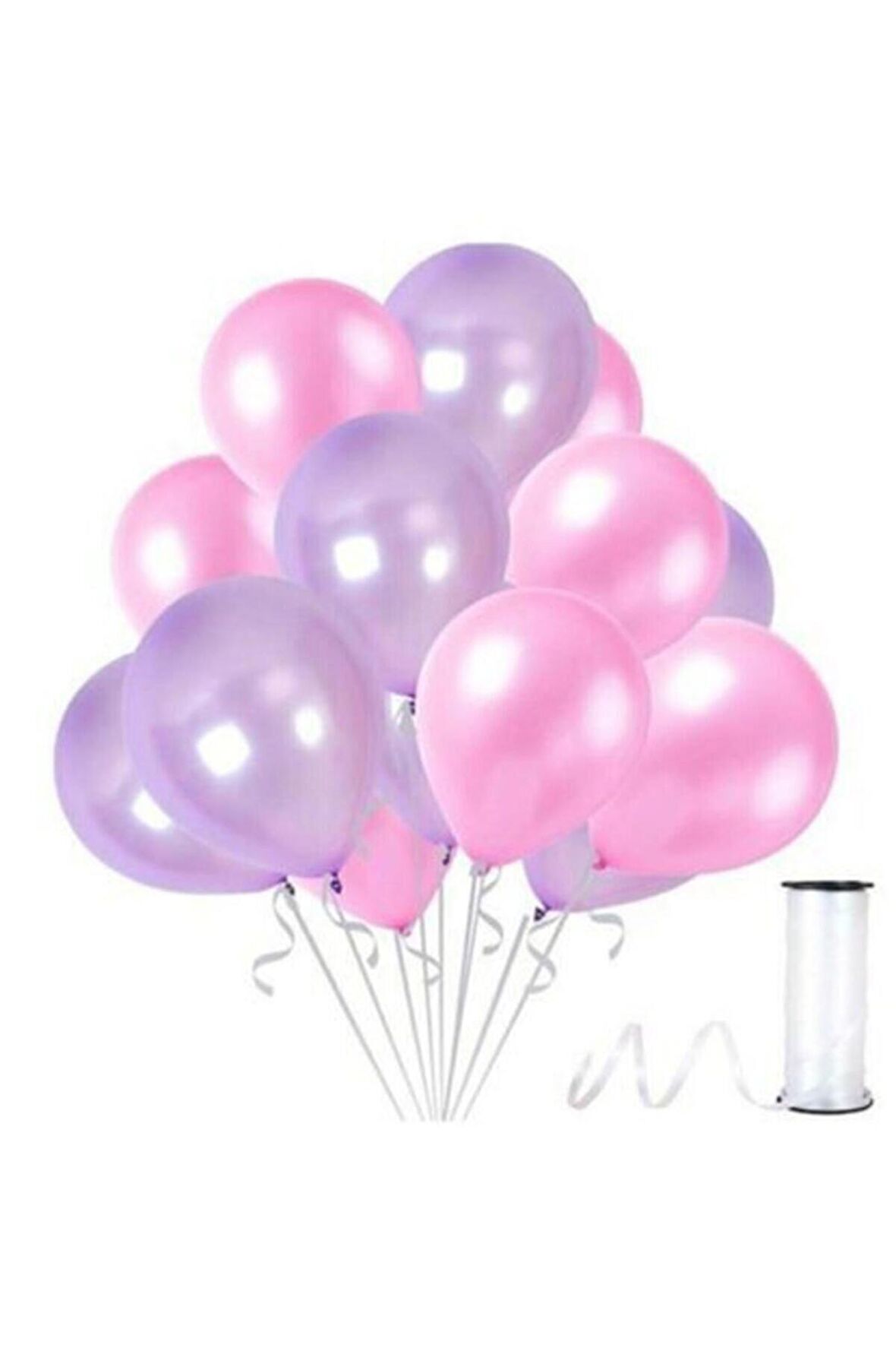Pembe - Lila Metalik Balon 50 Adet