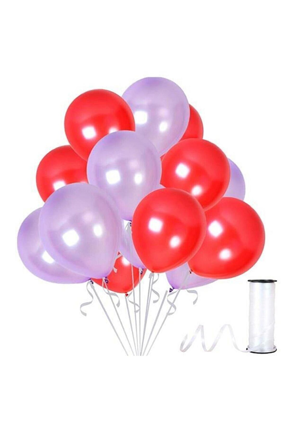Lila-Kırmızı Metalik Balon 50 Adet