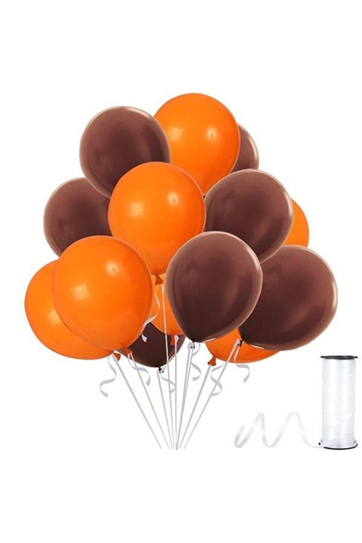 Kahverengi - Turuncu Metalik Balon 50 Adet