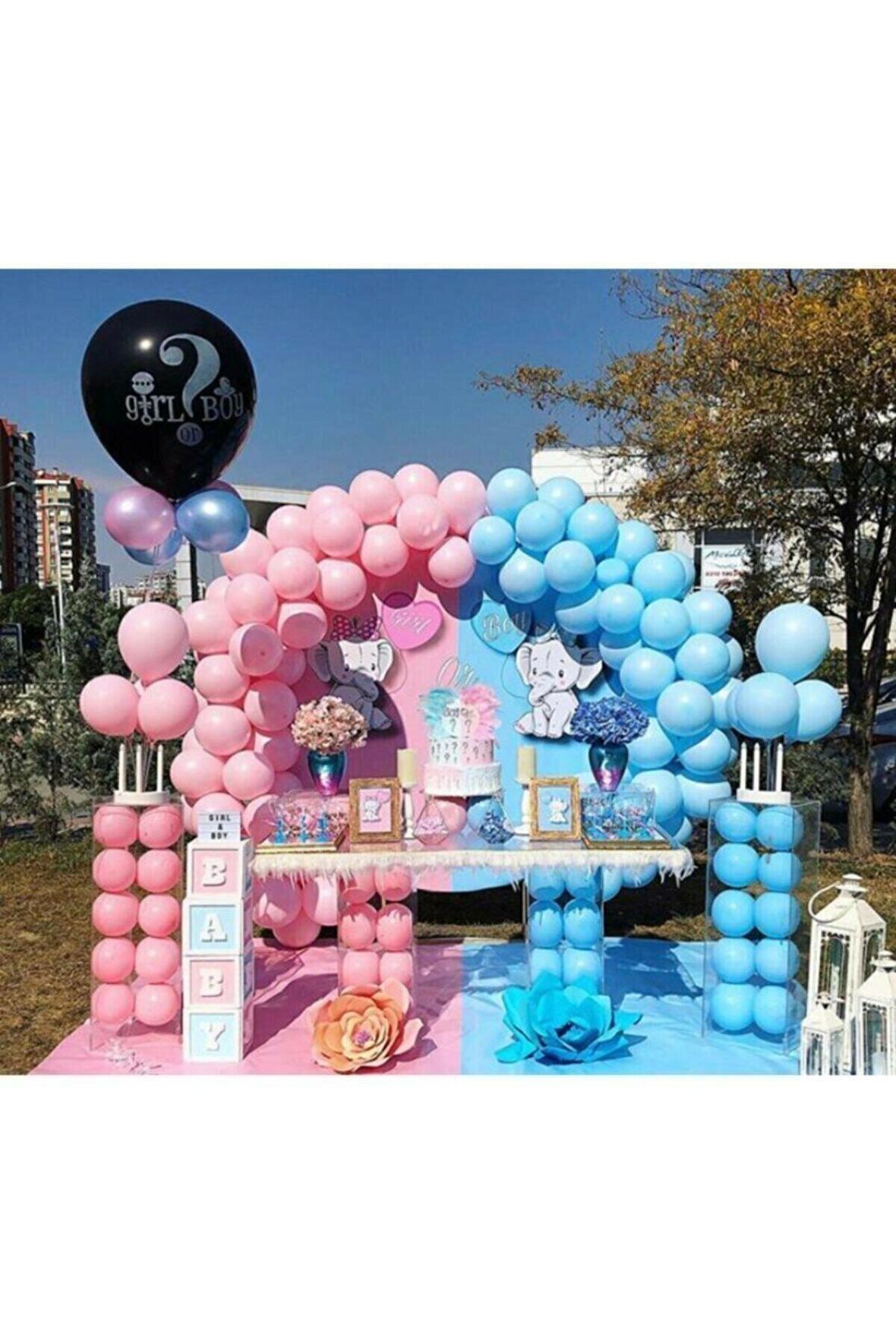 50 Adet Cinsiyet Belirleme Balonları  ve Balon Zinciri
