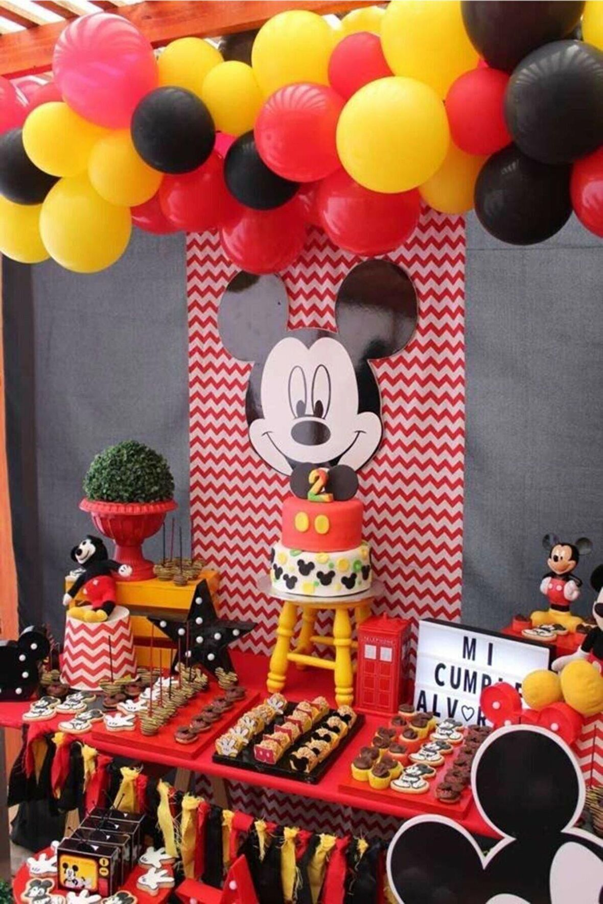50 Adet 12 Inç Metalik Balon + 5 mt Balon Zinciri Mıckey Mouse Konsept Doğum Günü