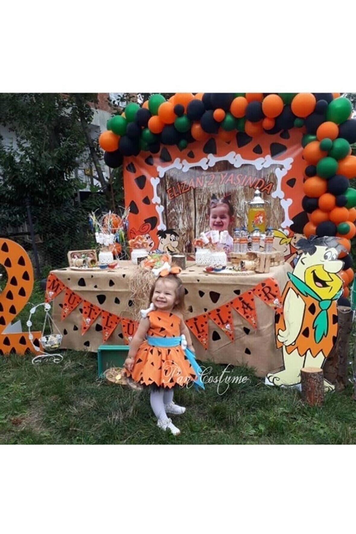 Çakmak Taş Taş Devri Konsept 50 adet Balon + 5 mt balon zinciri