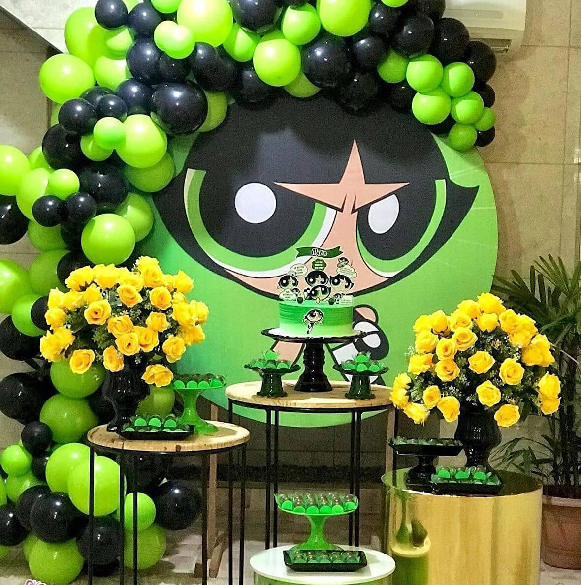 50 Adet Yeşil, Siyah Balon ve 5Mt Balon Zinciri