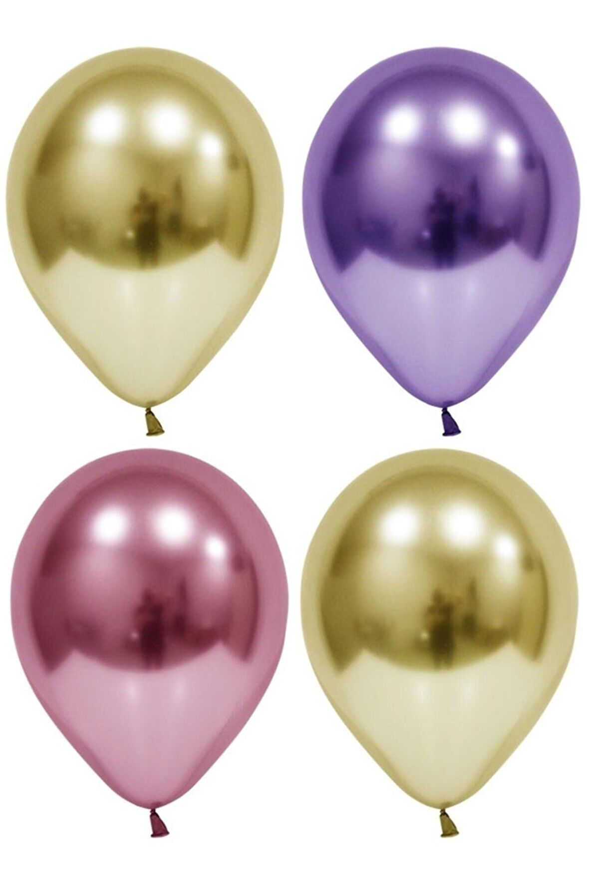 Altın-mor-pembe Krom Balon 30 Adet