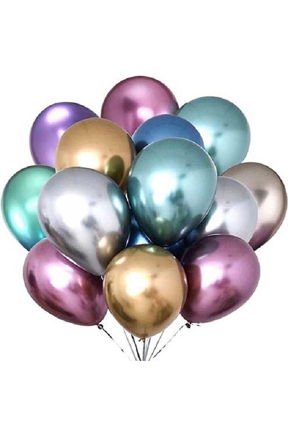 Karışık Krom Balon Doğum Günü Balonu 30 Adet