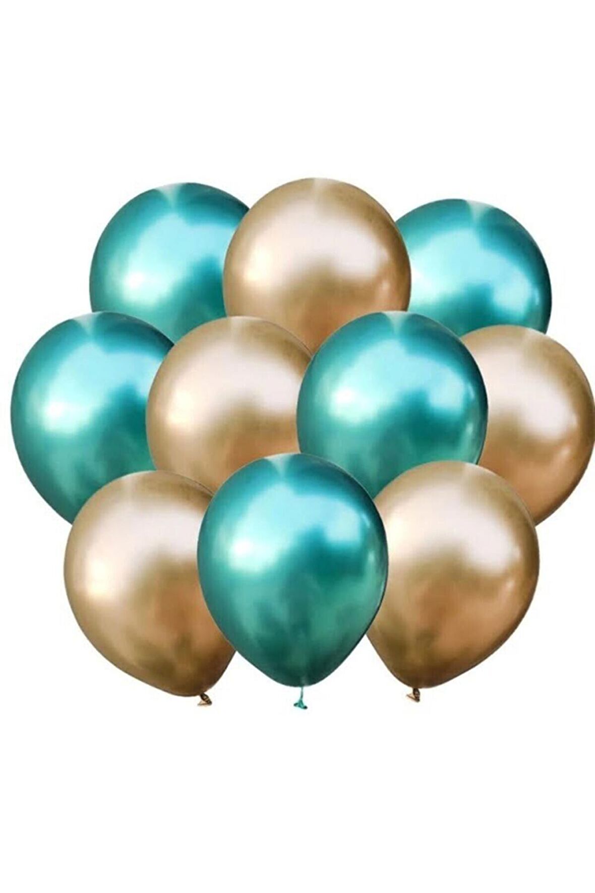 Altın-yeşil Krom Balon 30 Adet