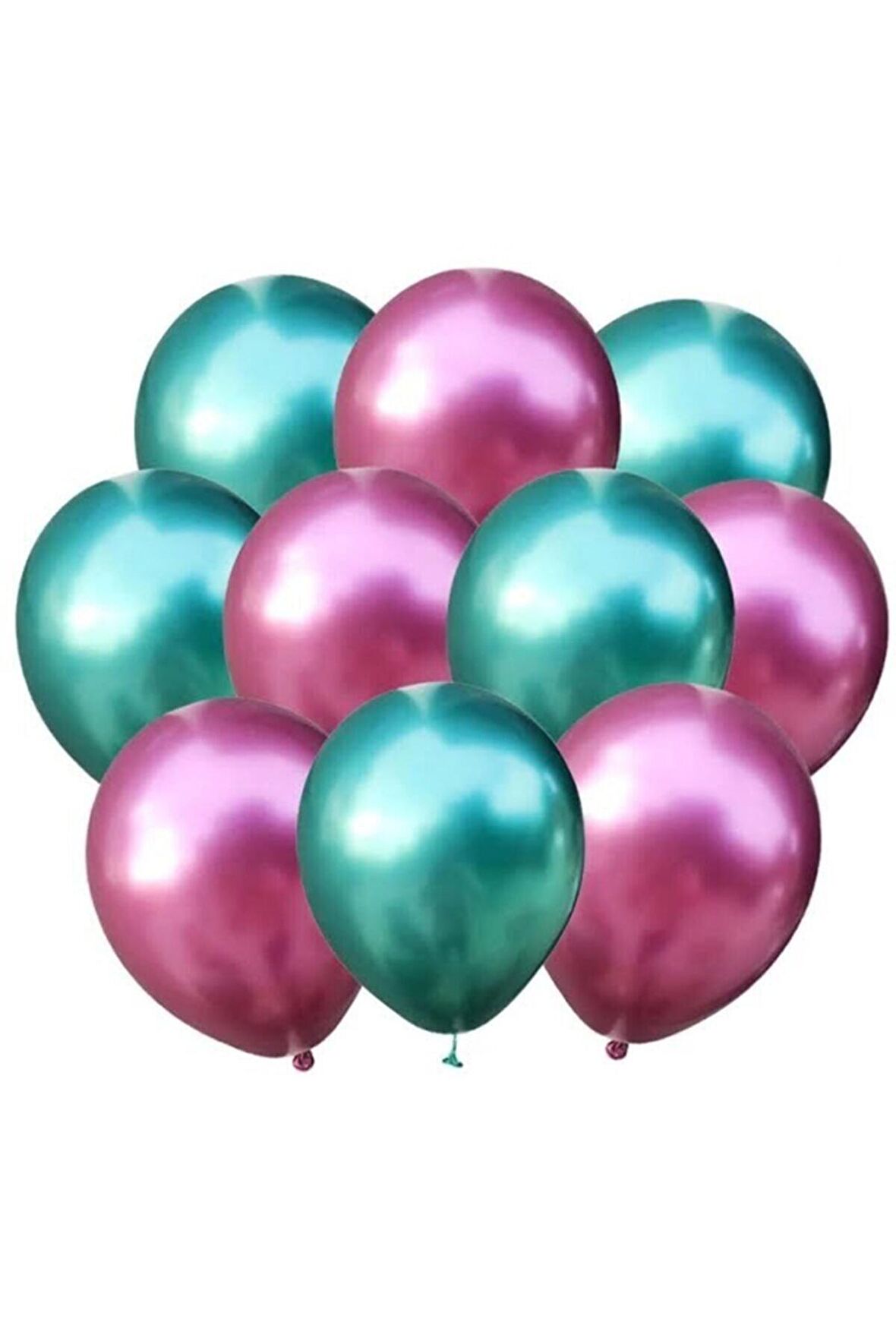 Pembe-yeşil Krom Balon 30 Adet