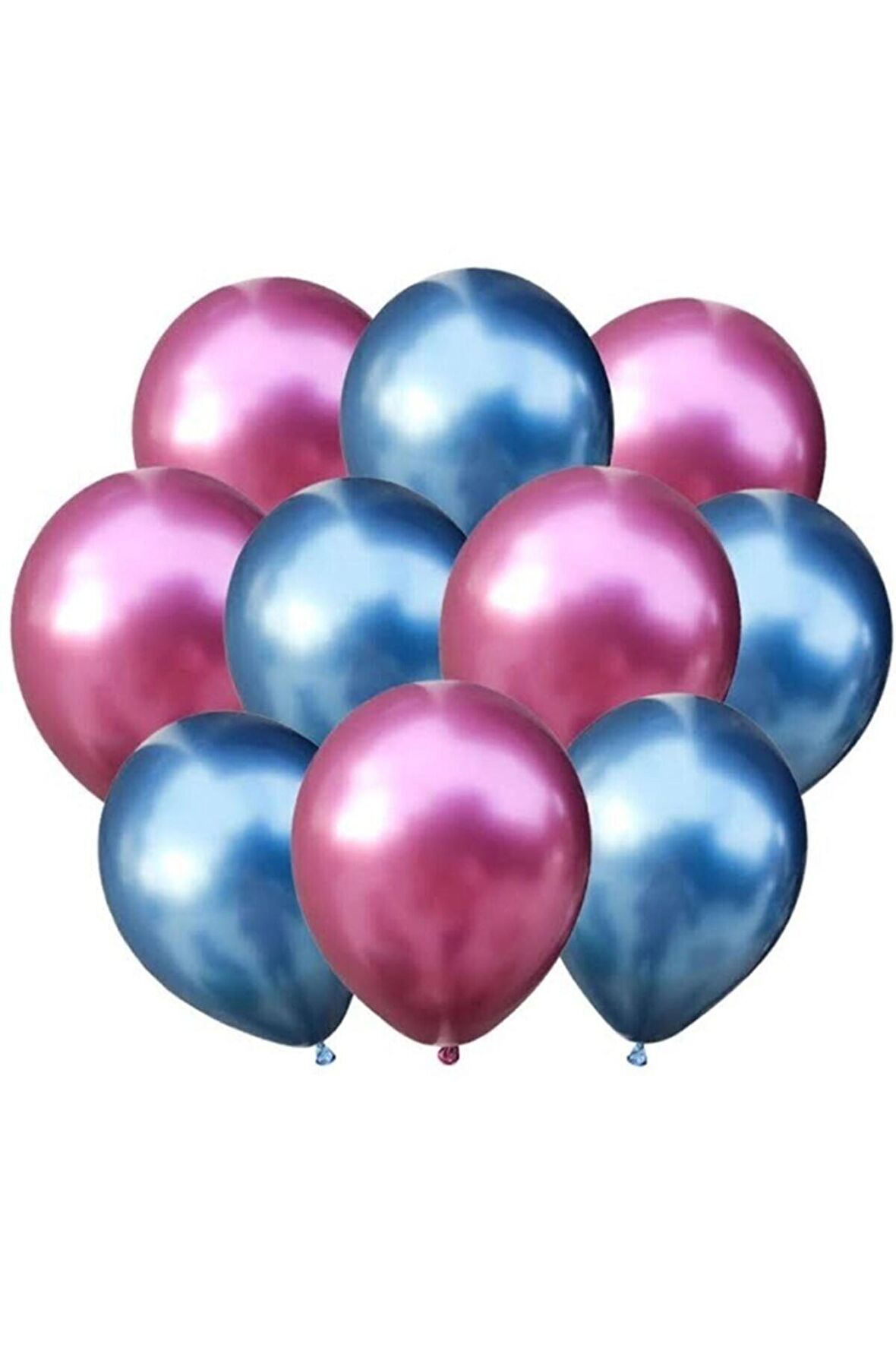 Pembe-mavi Krom Balon 30 Adet
