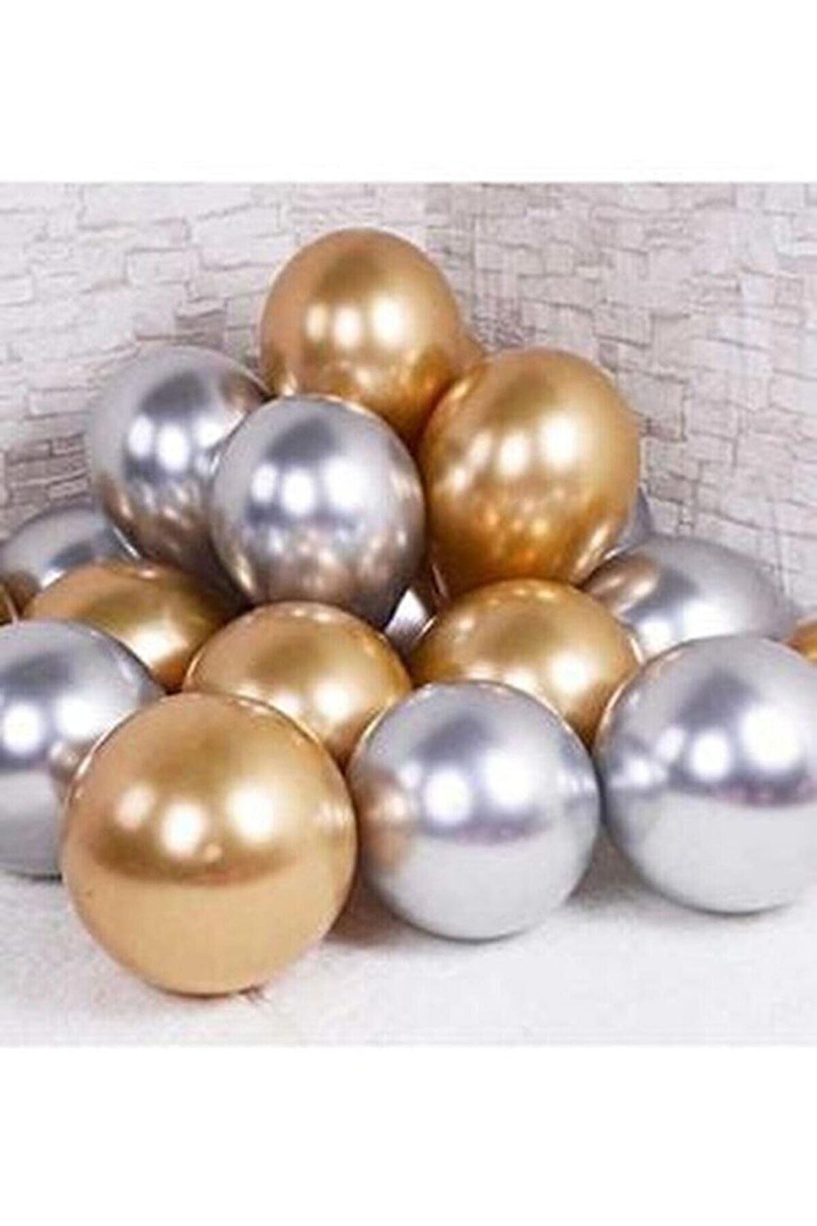 Altın-gümüş Krom Balon 30 Adet