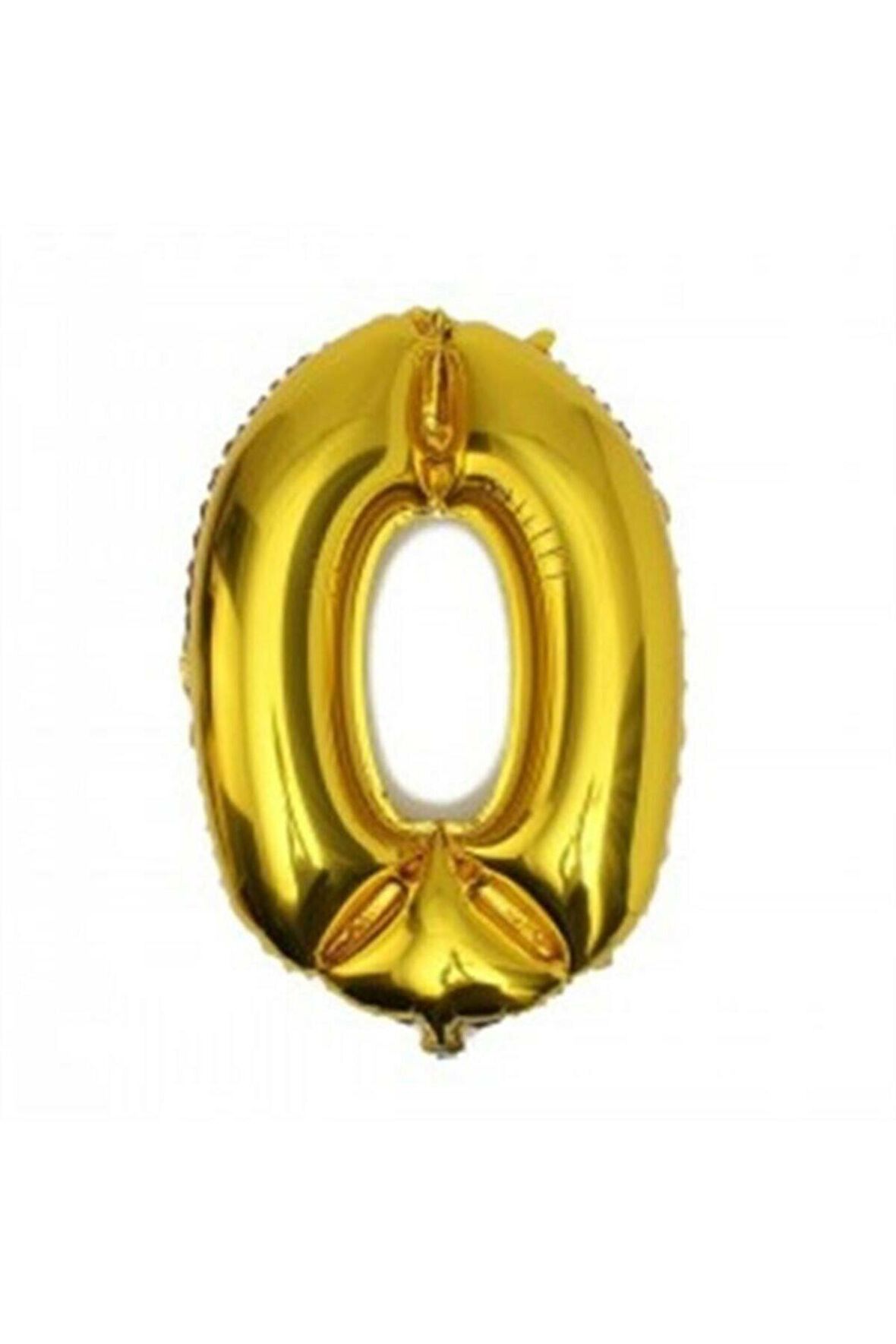 0 Rakamı Gold Folyo Balon (40inç 100cm)