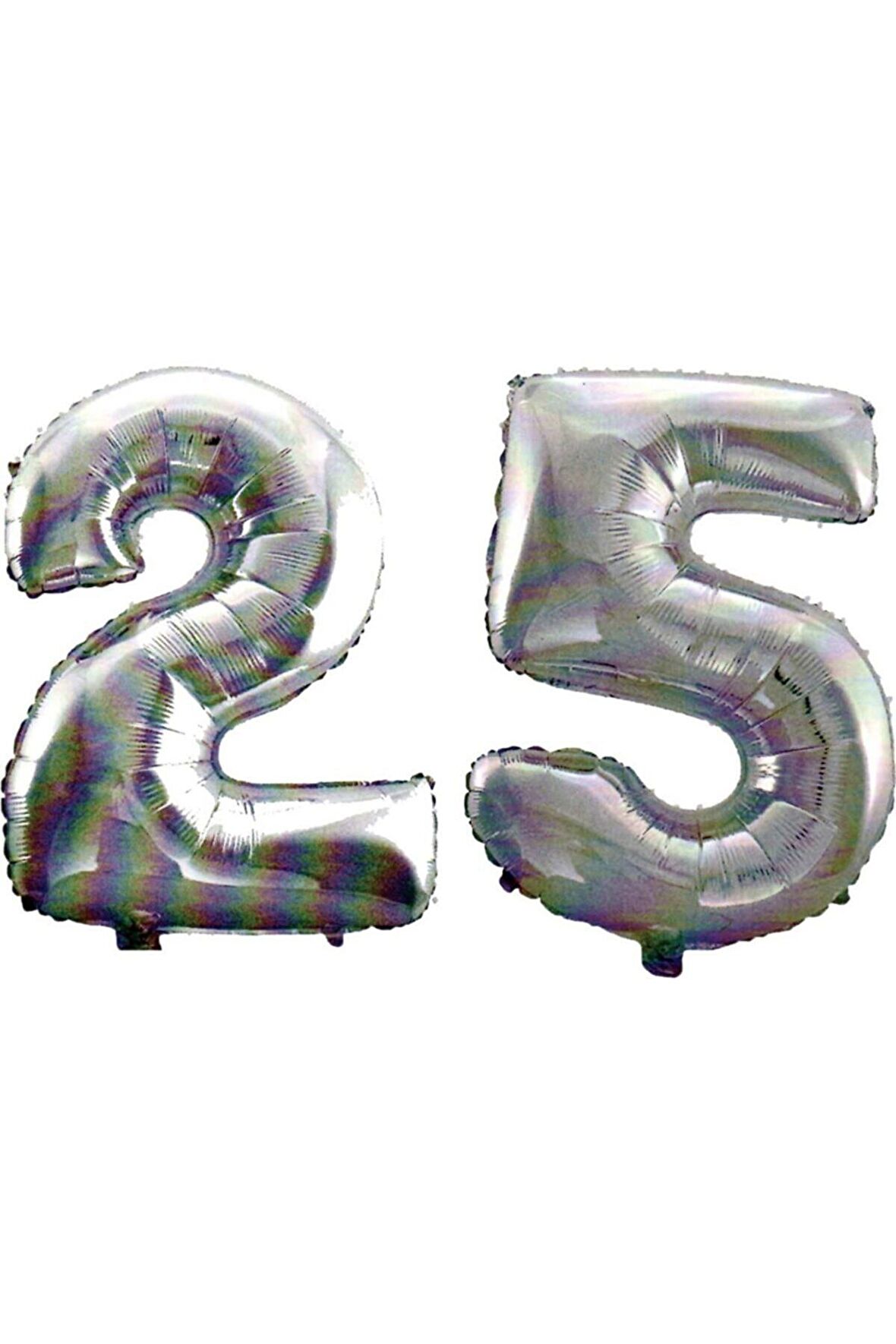 25 Yaş Sayı Folyo Balon Gümüş 40 İnç 100 cm