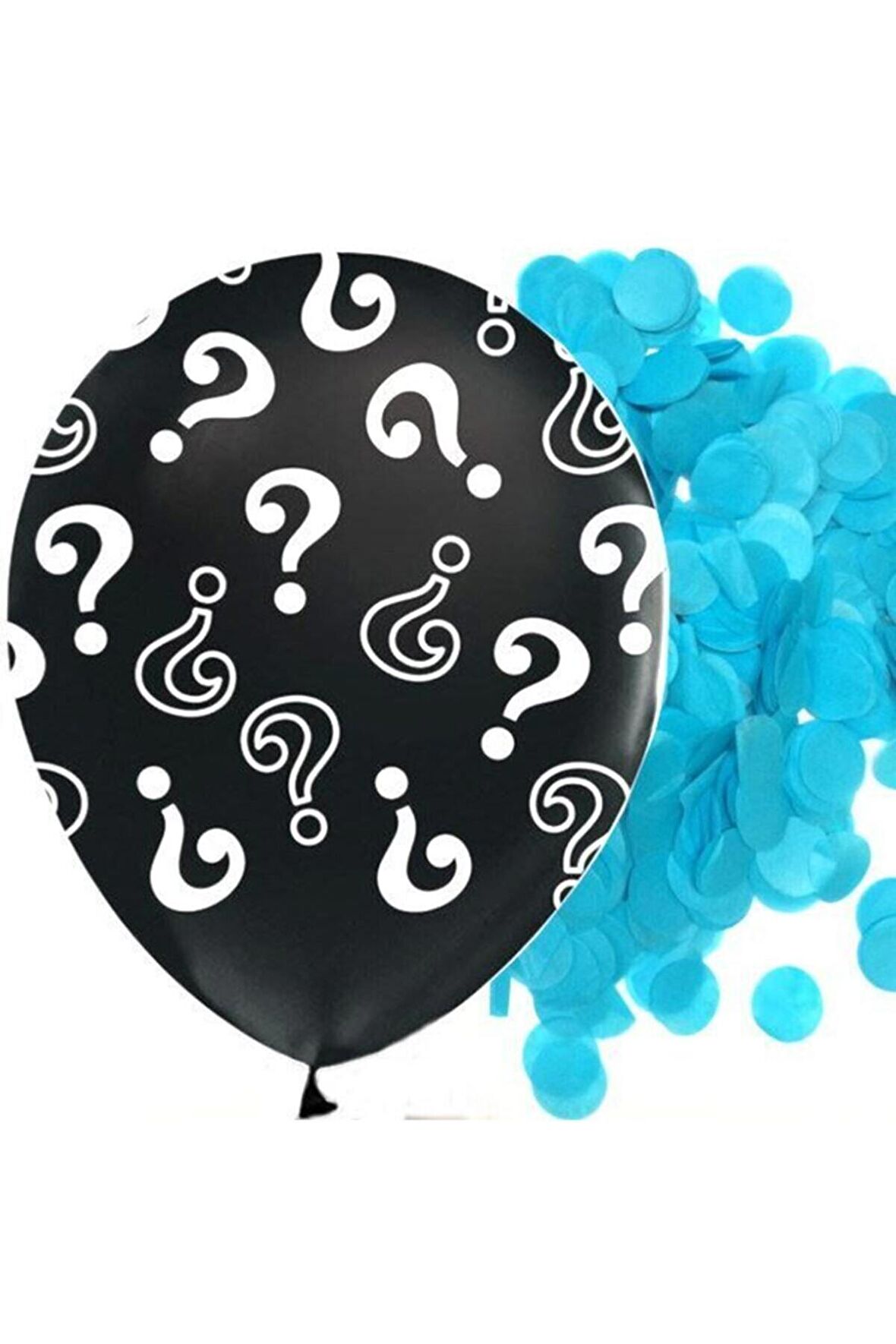 Erkek Bebek Mavi Konfetili Cinsiyet Belirleme Balonu 18 İnç 45 cm 