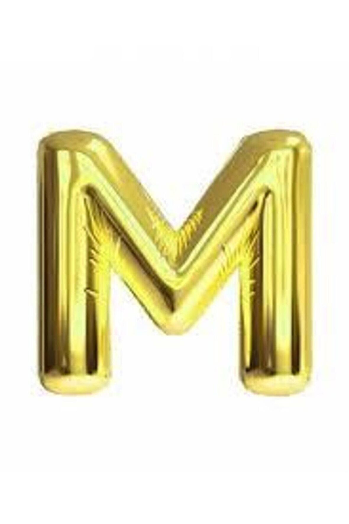 16" Inç 40 Cm Folyo Balon Gold Renk '' M '' Harfi