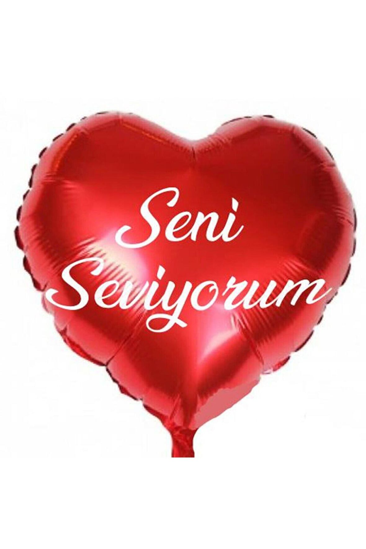 Seni Seviyorum Baskılı Kırmızı Kalp Folyo Balon Sevgililer Günü 45 cm (1 Adet )