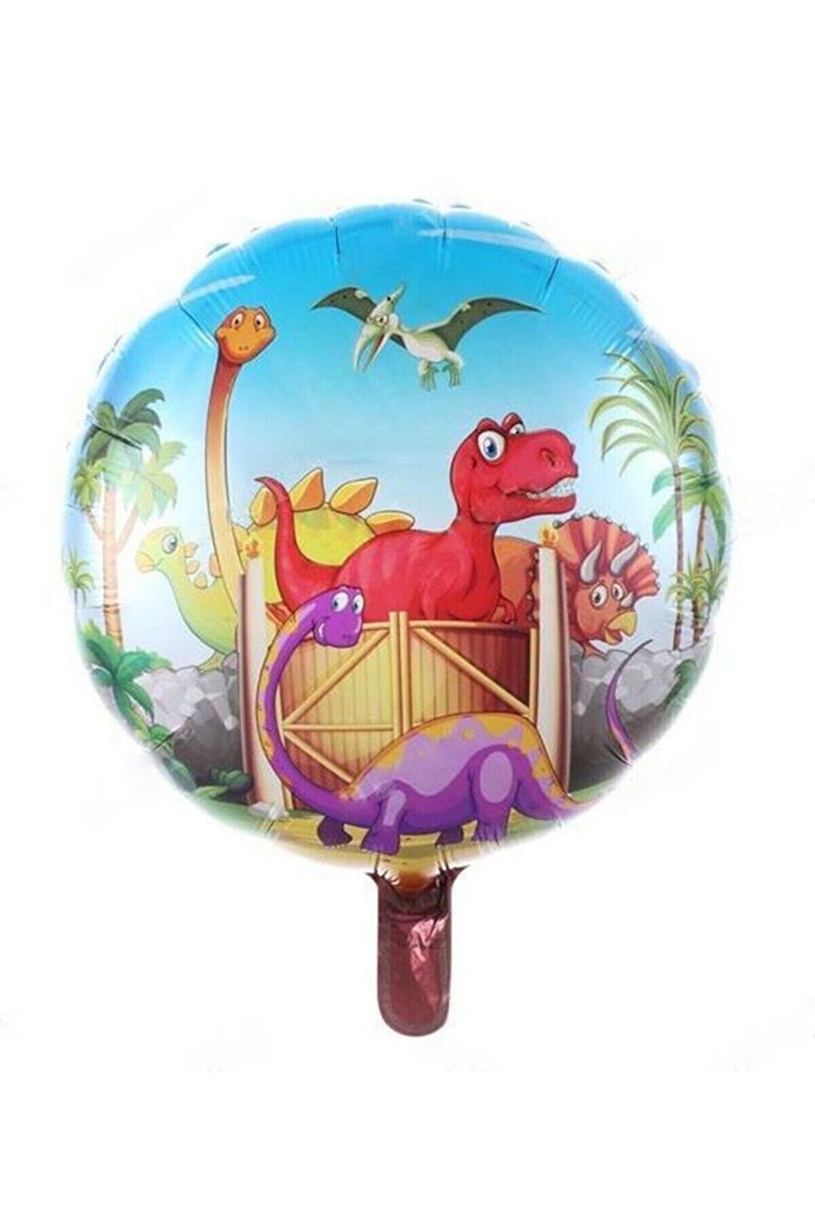 Yuvarlak Dinazor Folyo Balon 43 cm