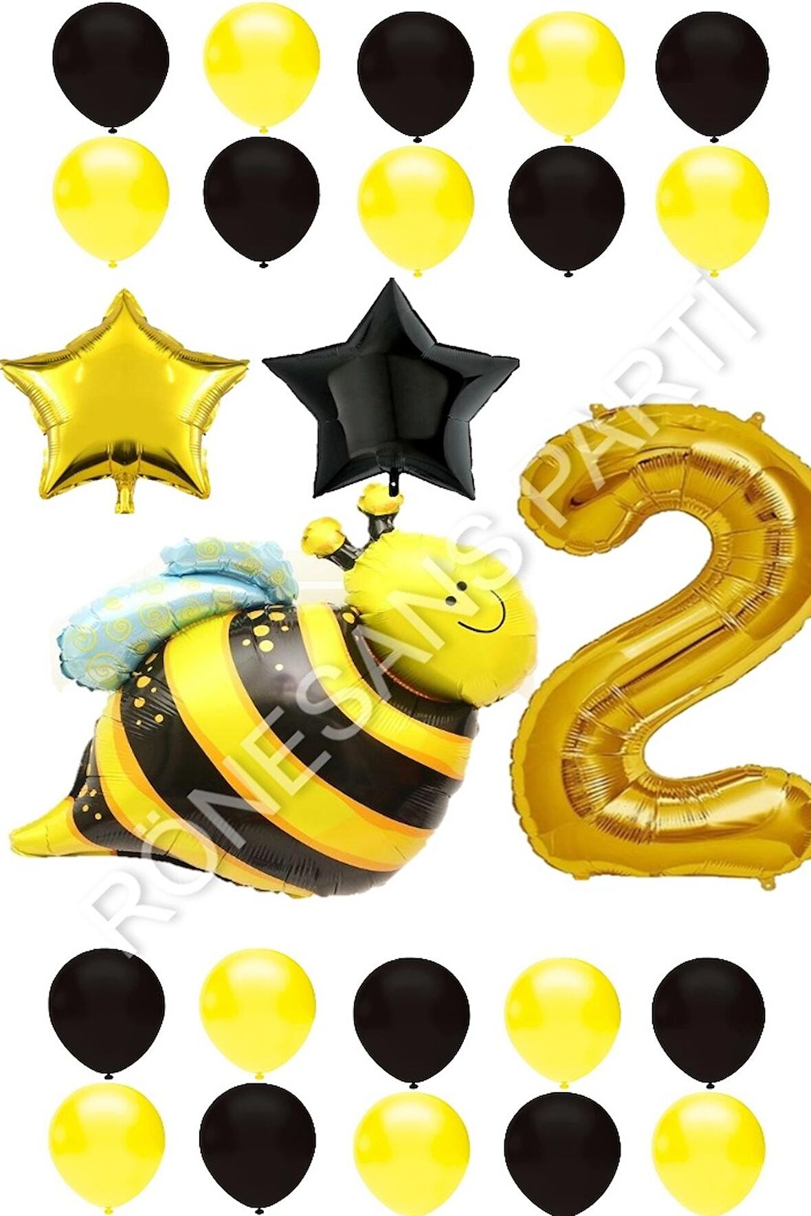 Arı Karakterli Yıldız Folyo Balon Seti Yaş 2