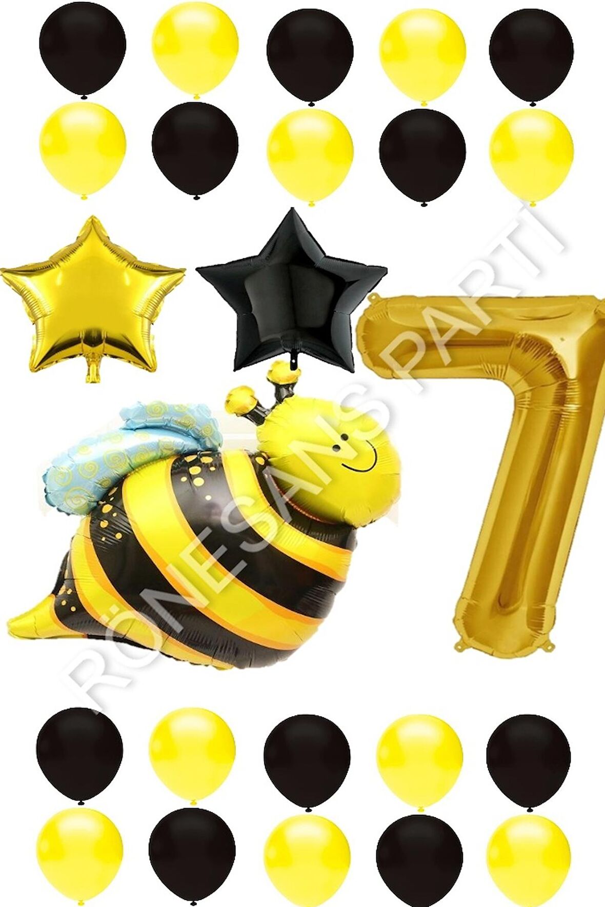 Arı Karakterli Yıldız Folyo Balon Seti Yaş 7