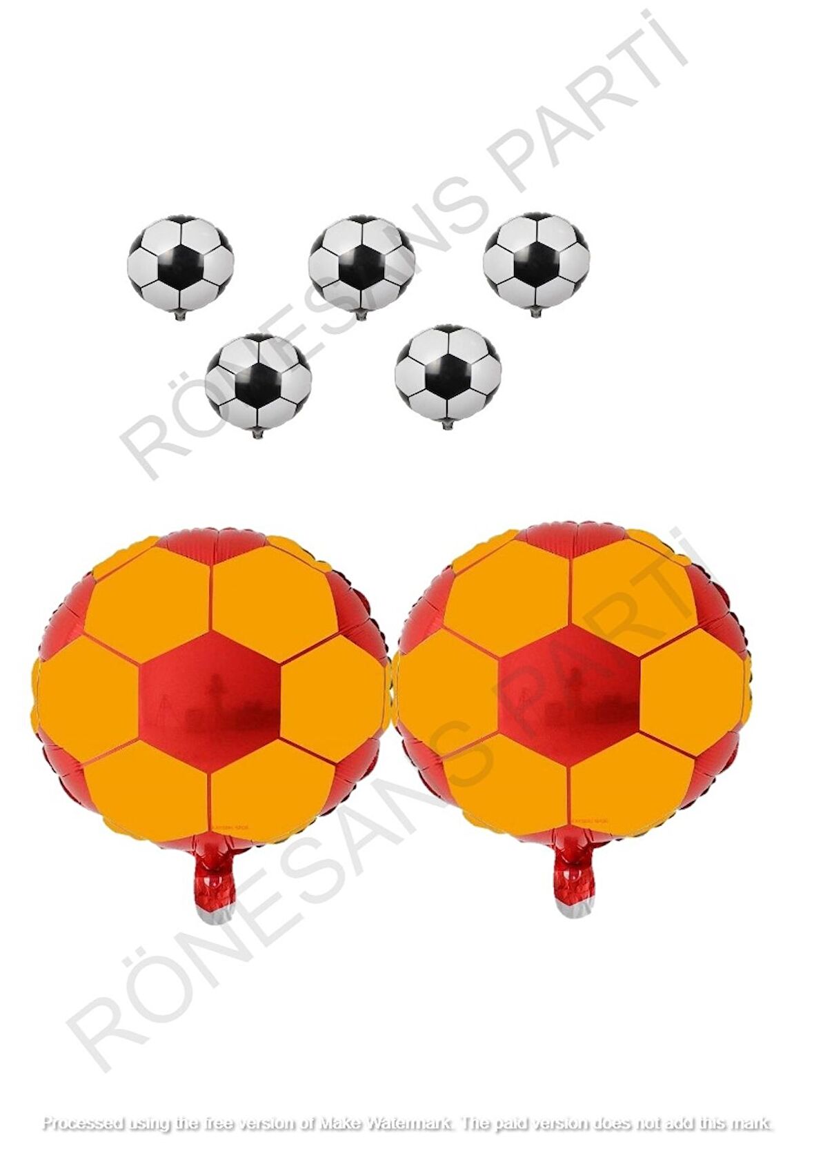Sarı Kırmızı Futbol Topu Folyo Balon Seti