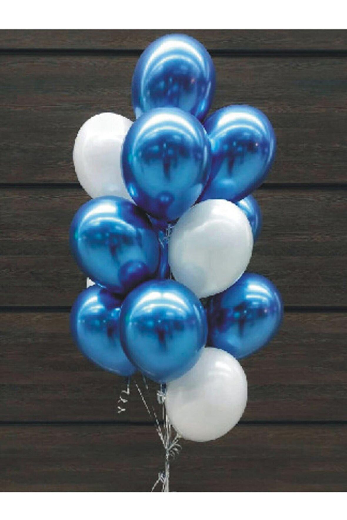 Krom Mavi - Pastel Beyaz Renk Balon 15 ADET