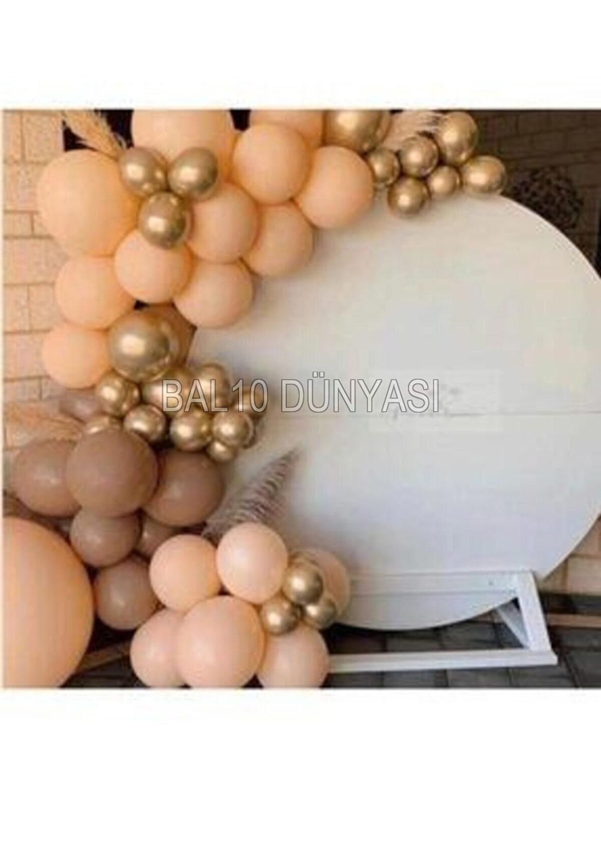 Krom Gold Karamel ve Ten Balon Balon seti 50 Adet+5 mt balon zinciri