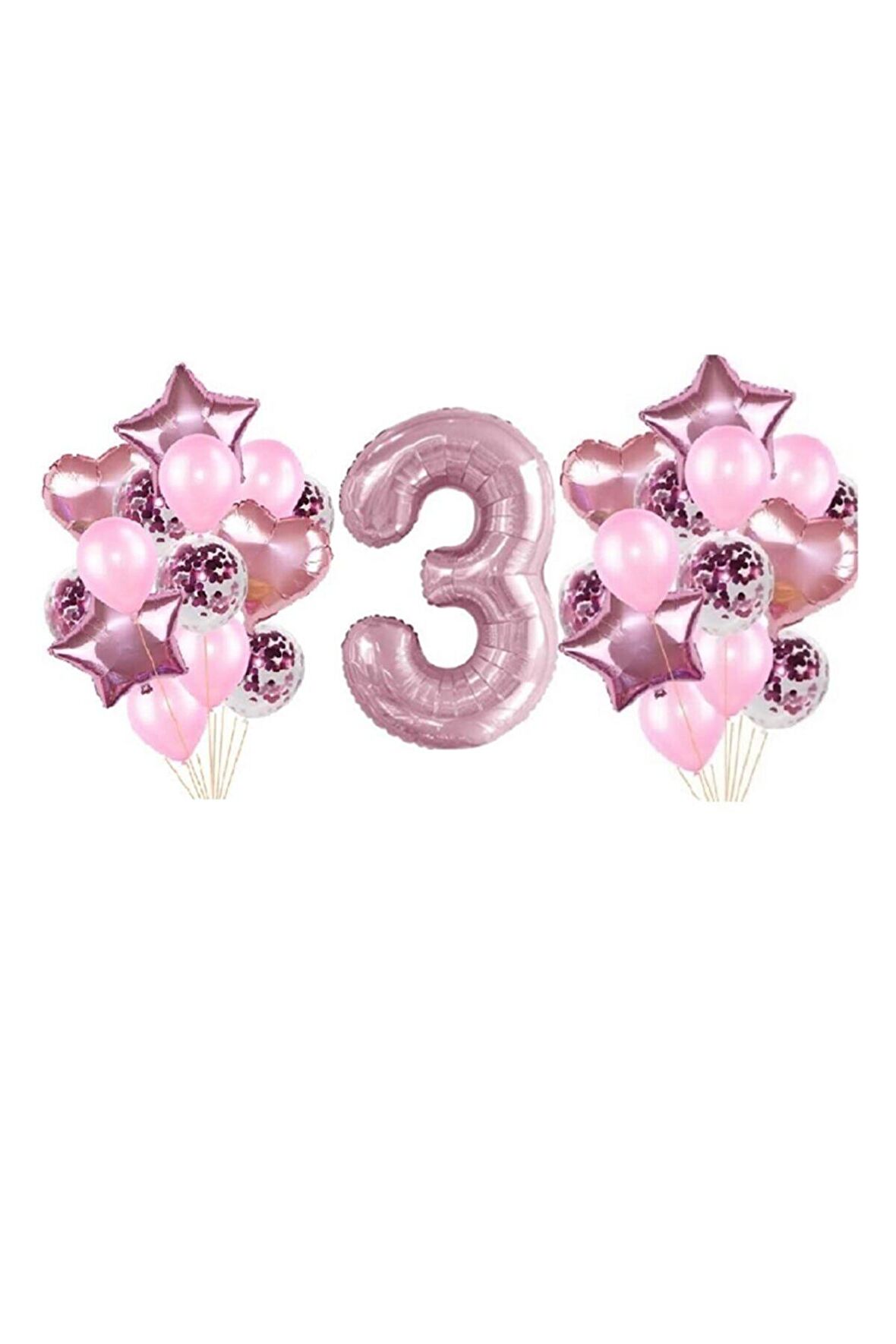 Pembe Renk 3 Yaş Balon Seti