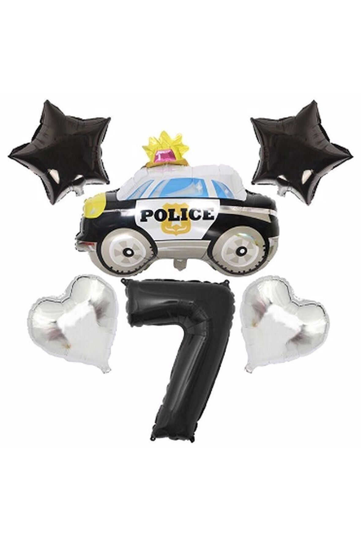 Polis Arabası Balon Folyo Set Konsept Yaş 7