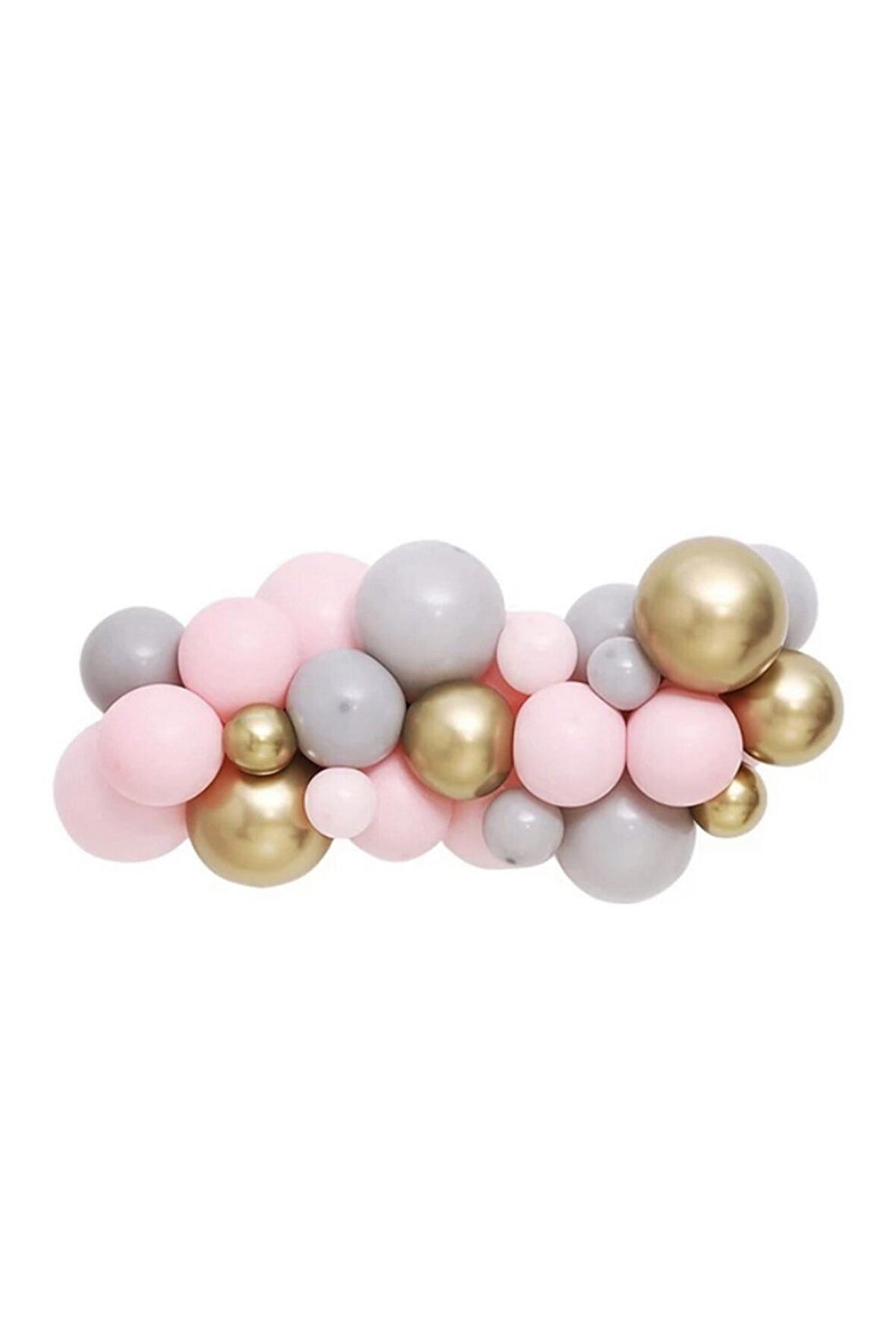 Pembe Gri Krom Gold Balon Seti 35 Adet