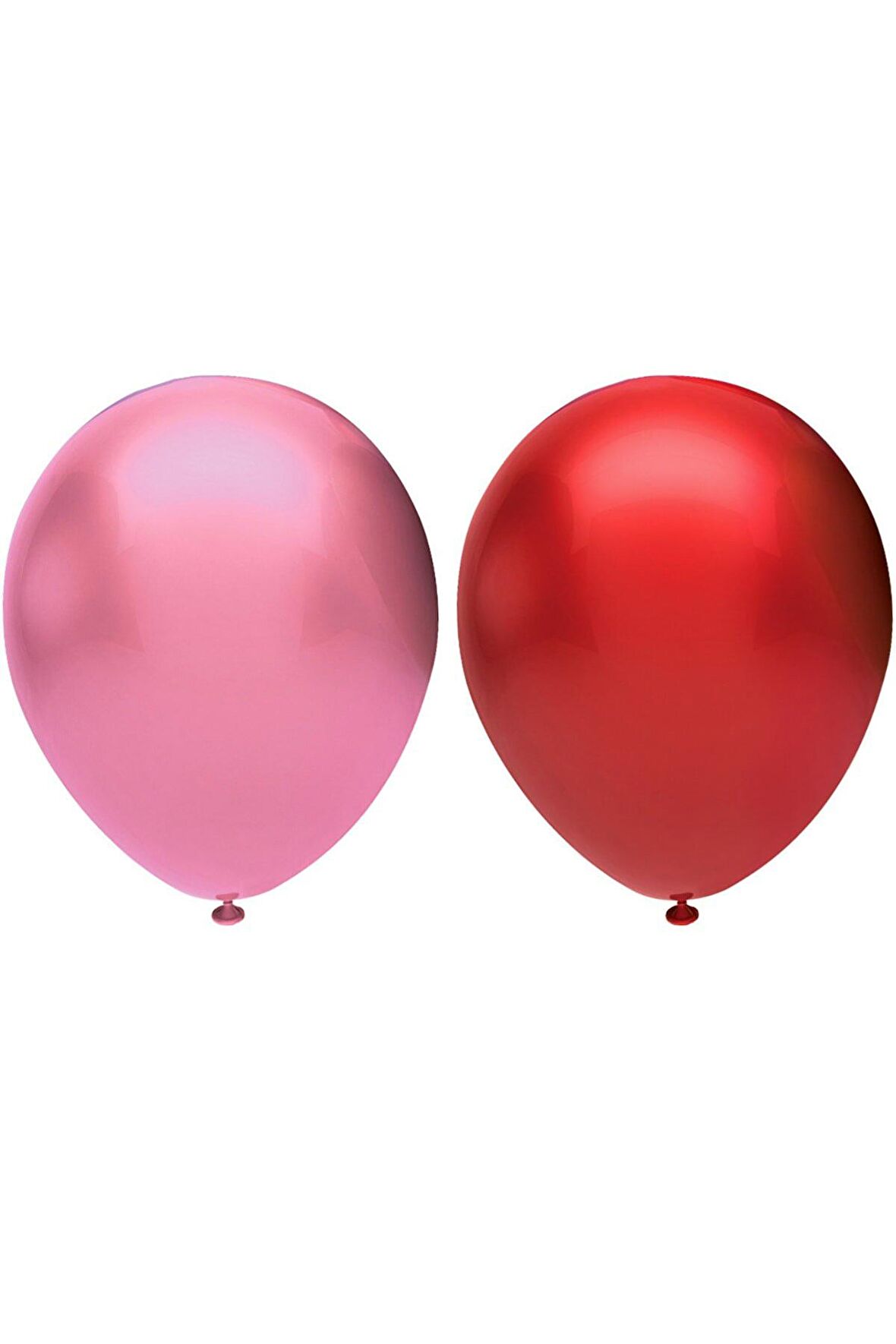 Metalik Balon Seti 10 Adet ( Pembe, Kırmızı)