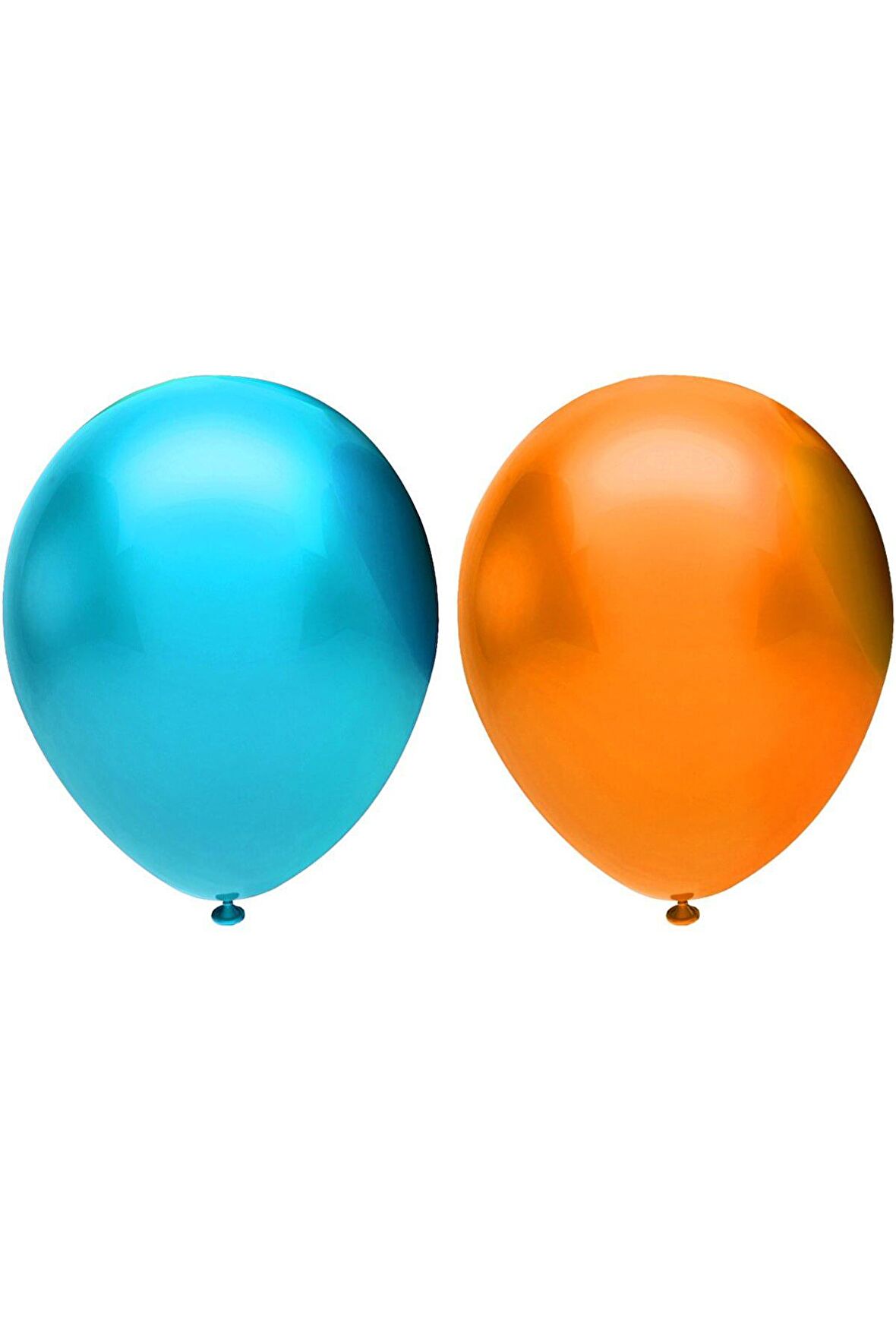 Metalik Balon Seti 10 Adet ( Açık Mavi, Turuncu)