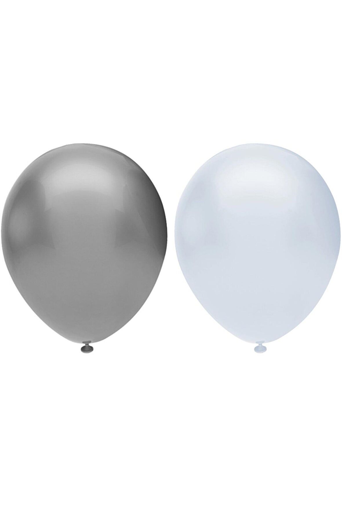 Metalik Balon Seti 50 Adet ( Beyaz, Gümüş)