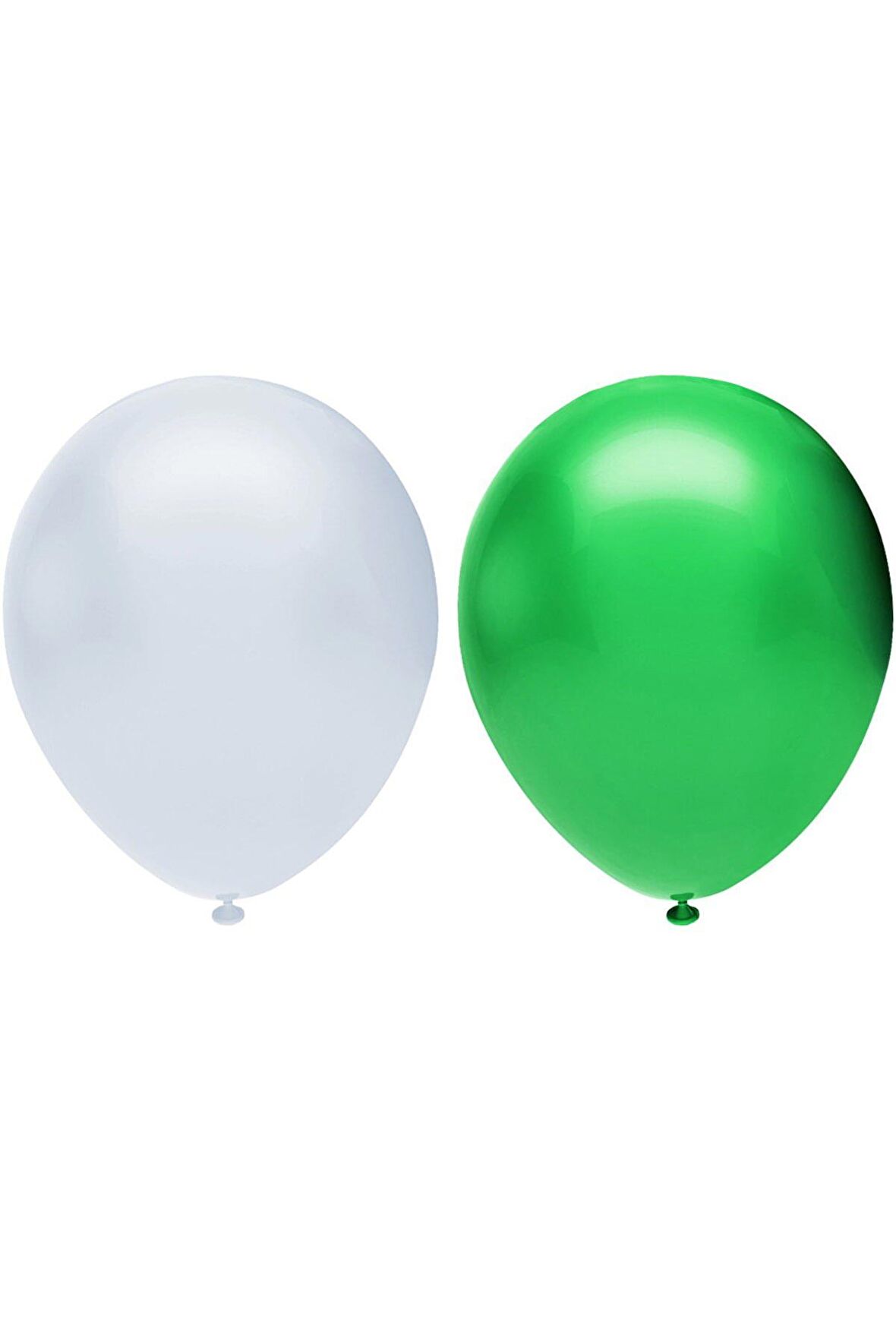 Metalik Balon Seti 50 Adet ( Beyaz, Koyu Yeşil)