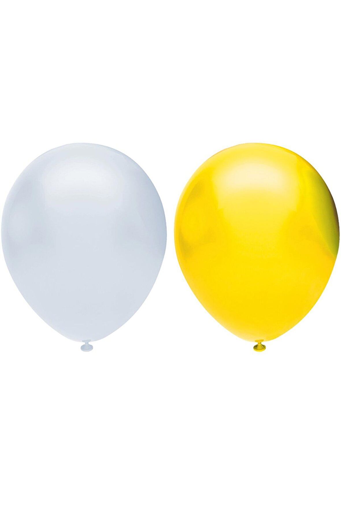 Metalik Balon Seti 50 Adet ( Beyaz, Sarı)