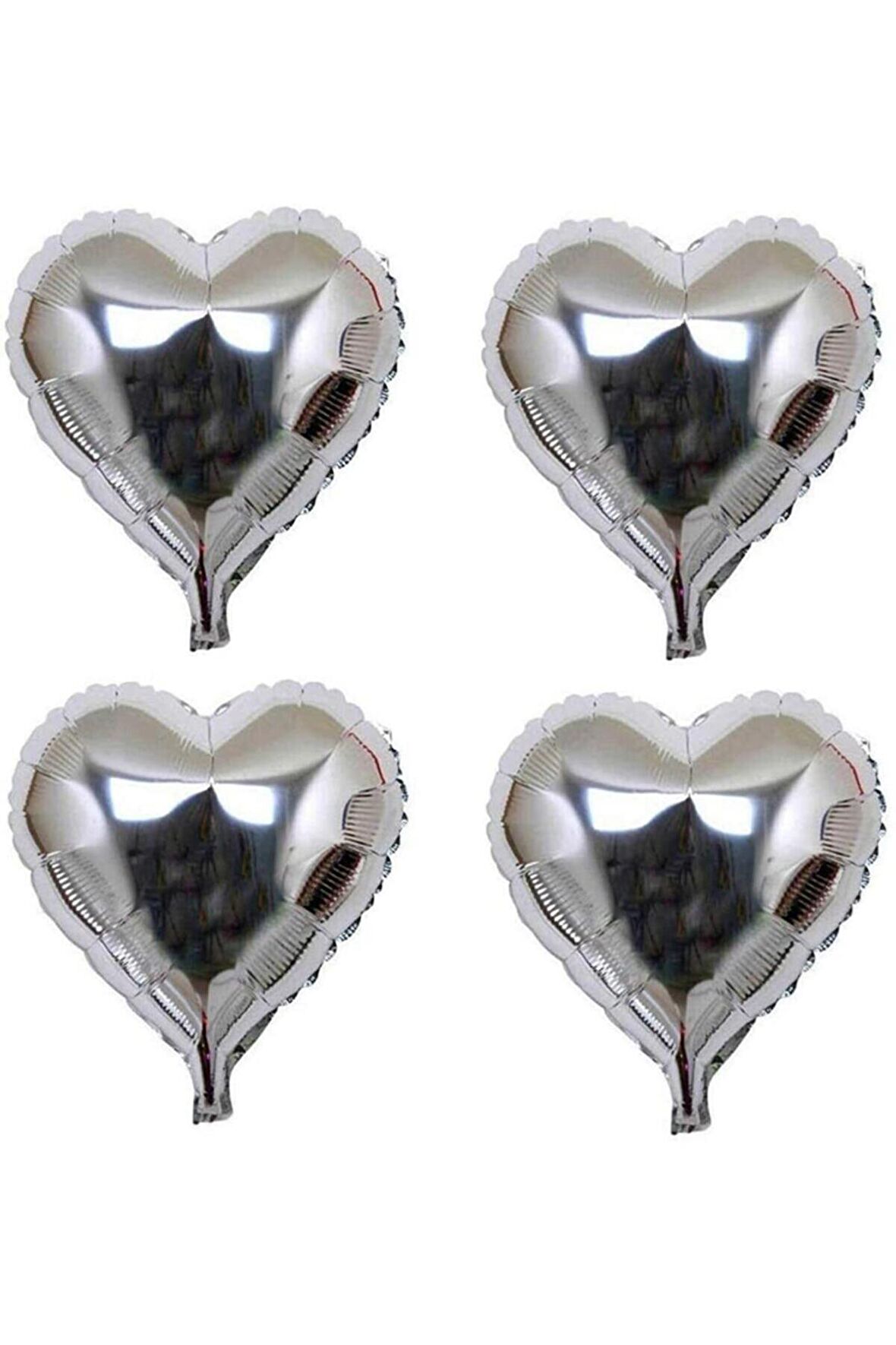 Gümüş Kalp Folyo Balon Set 7 adet 25 cm