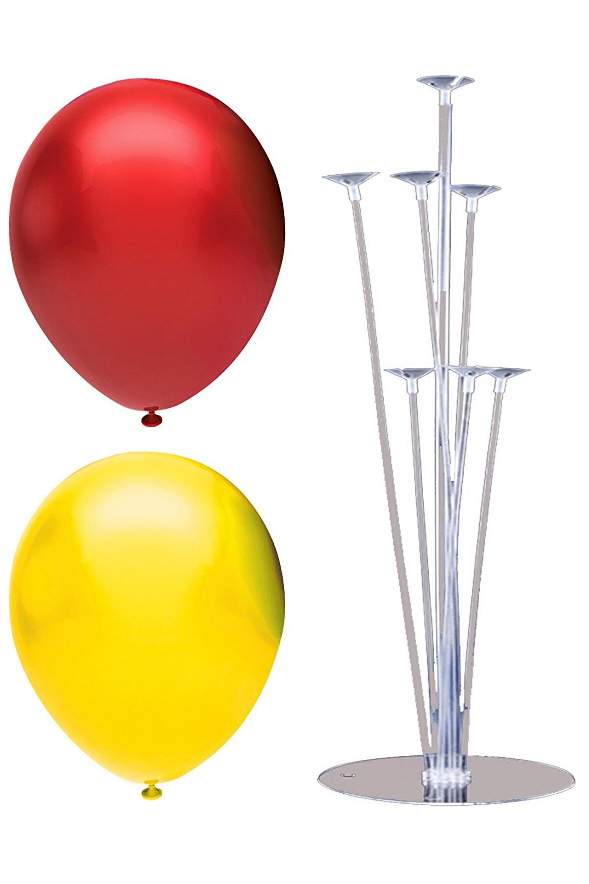 7 Çubuklu Balon Standı + 40 adet balon ( Kırmızı, Sarı )